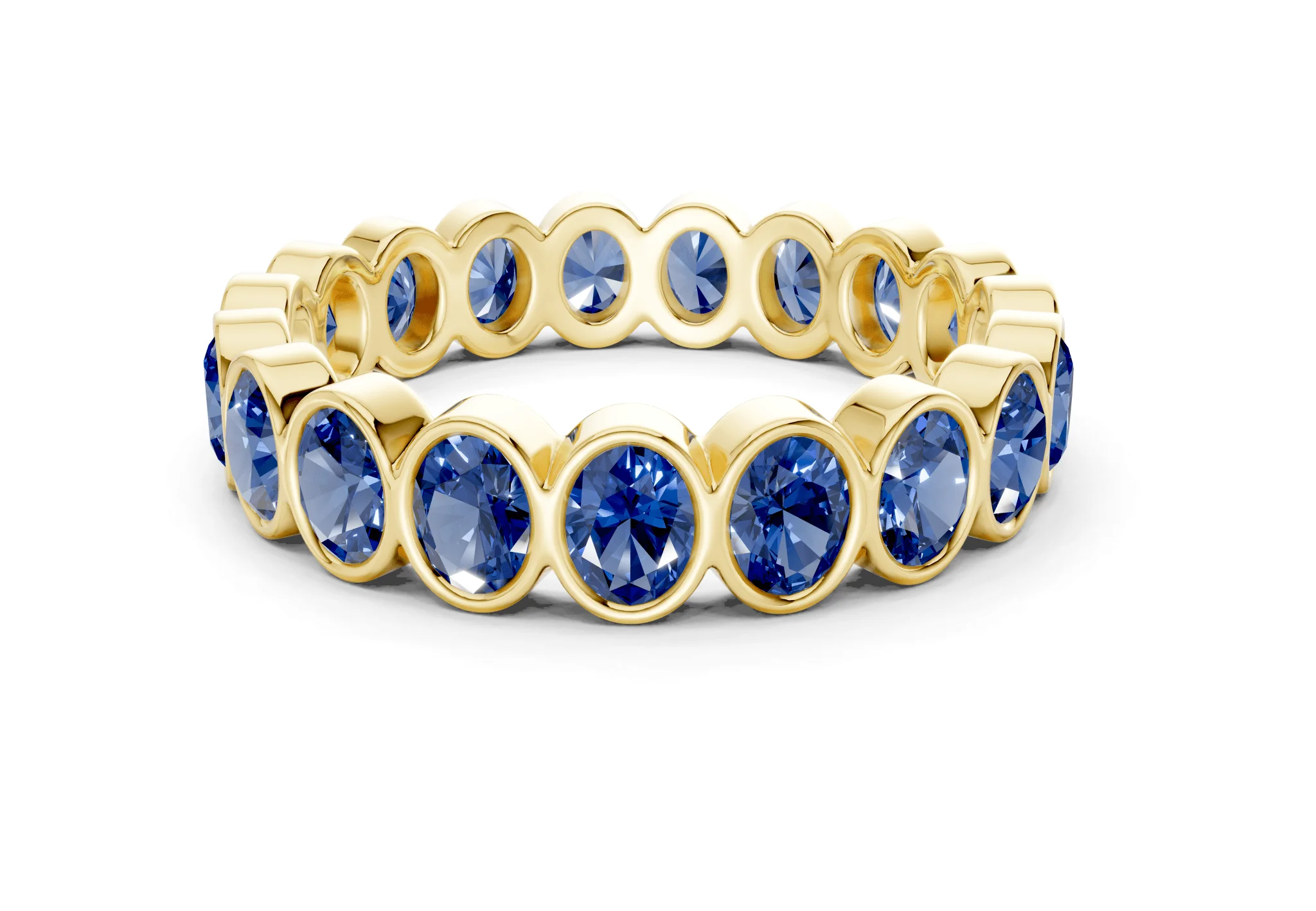 Petite Elysees Oval Cut Sapphire Gemstone Eternity Band 2 Carat Total Wt.