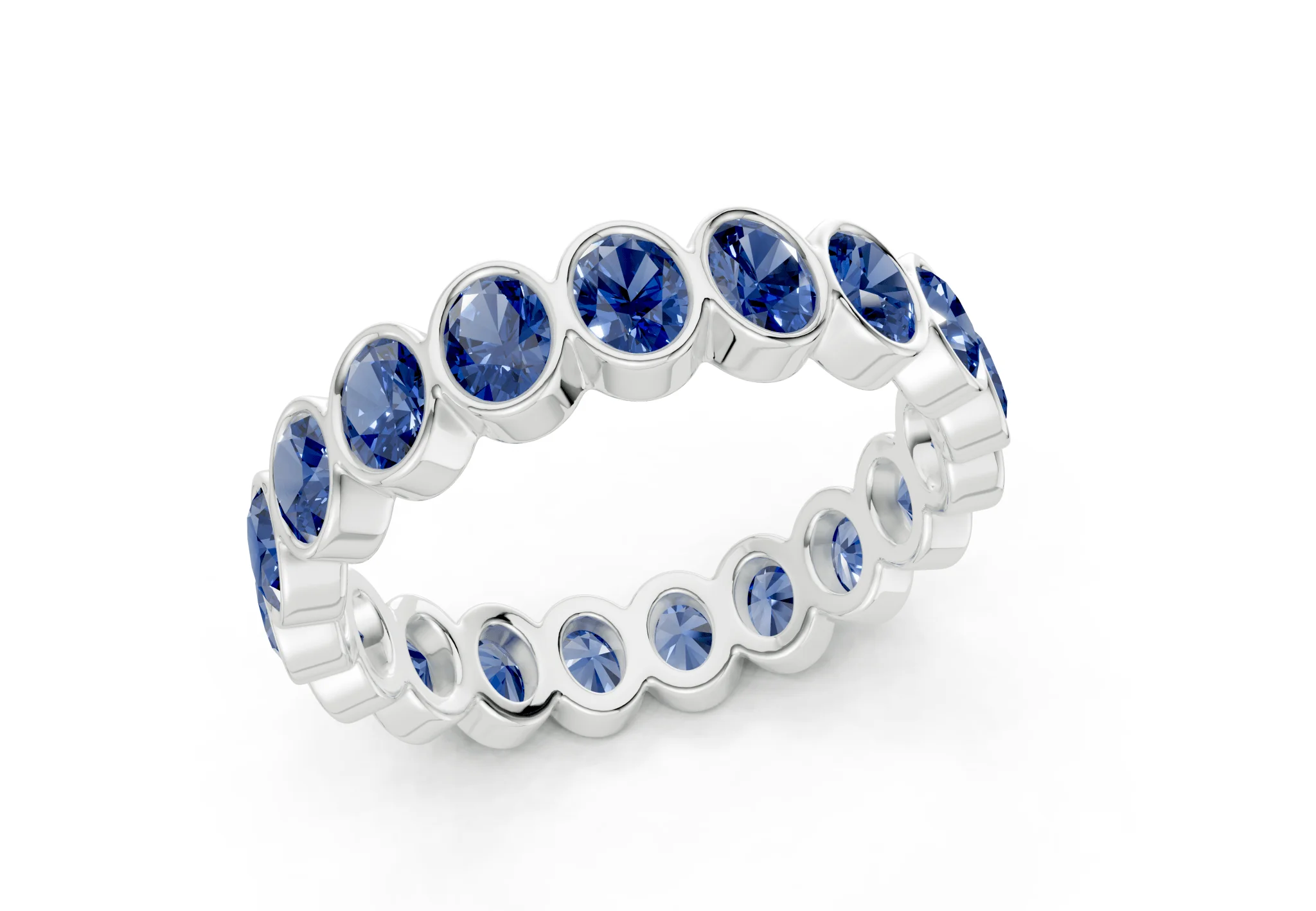 Petite Elysees Oval Cut Sapphire Gemstone Eternity Band 2 Carat Total Wt. - Image 12