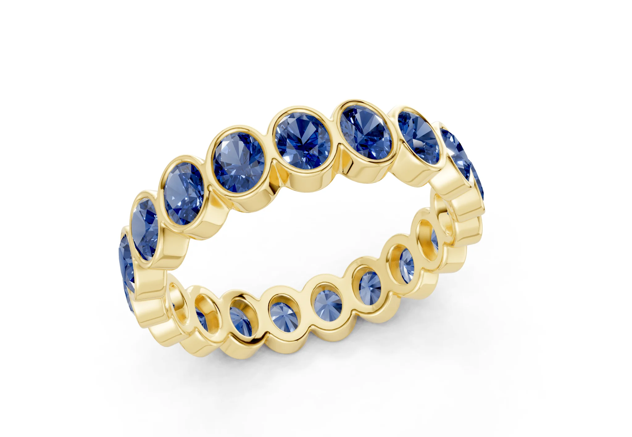 Petite Elysees Oval Cut Sapphire Gemstone Eternity Band 2 Carat Total Wt. - Image 4