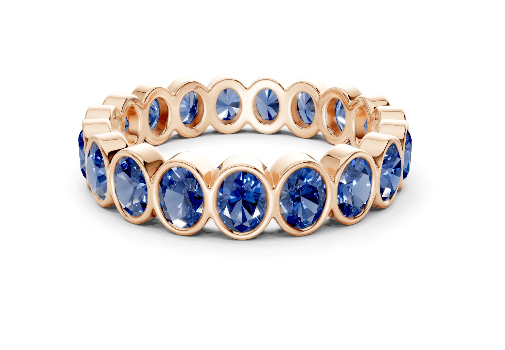 Petite Elysees Oval Cut Sapphire Gemstone Eternity Band 2 Carat Total Wt. - Image 5