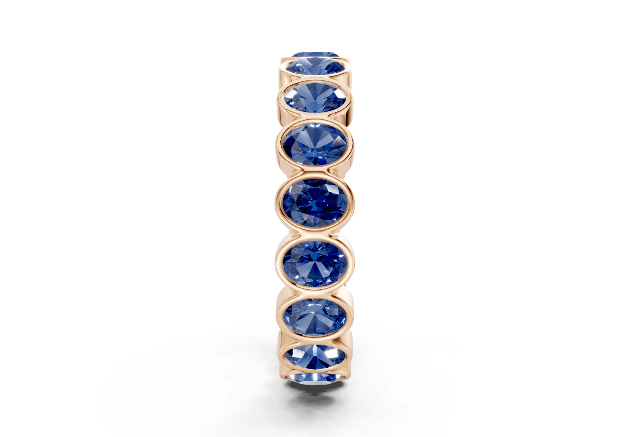 Petite Elysees Oval Cut Sapphire Gemstone Eternity Band 2 Carat Total Wt. - Image 7