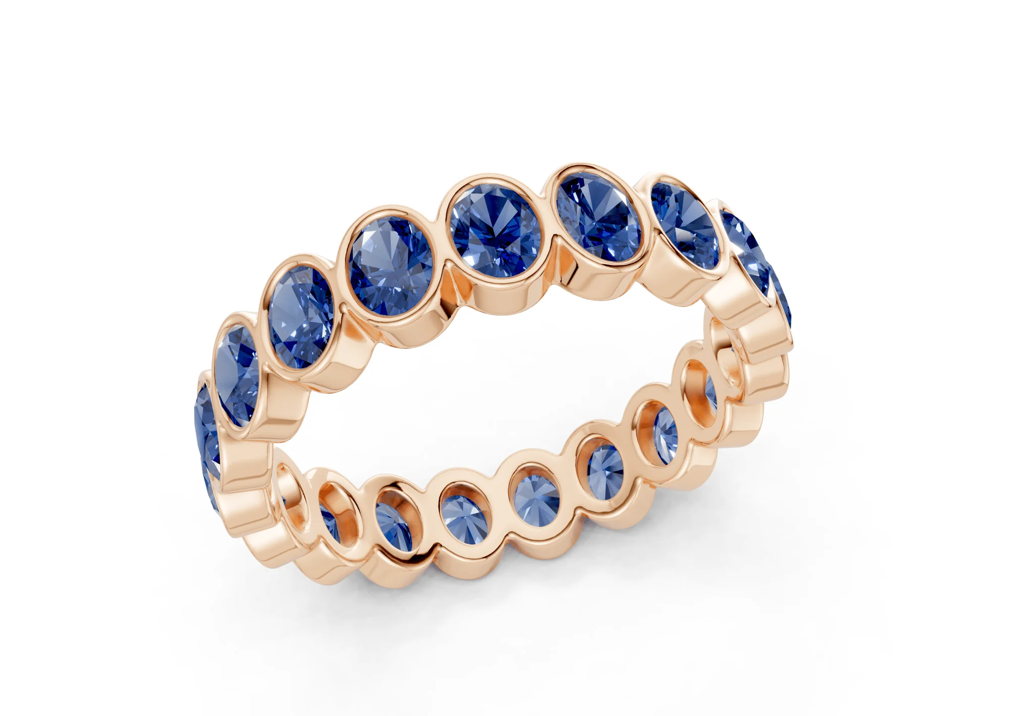 Petite Elysees Oval Cut Sapphire Gemstone Eternity Band 2 Carat Total Wt. - Image 8