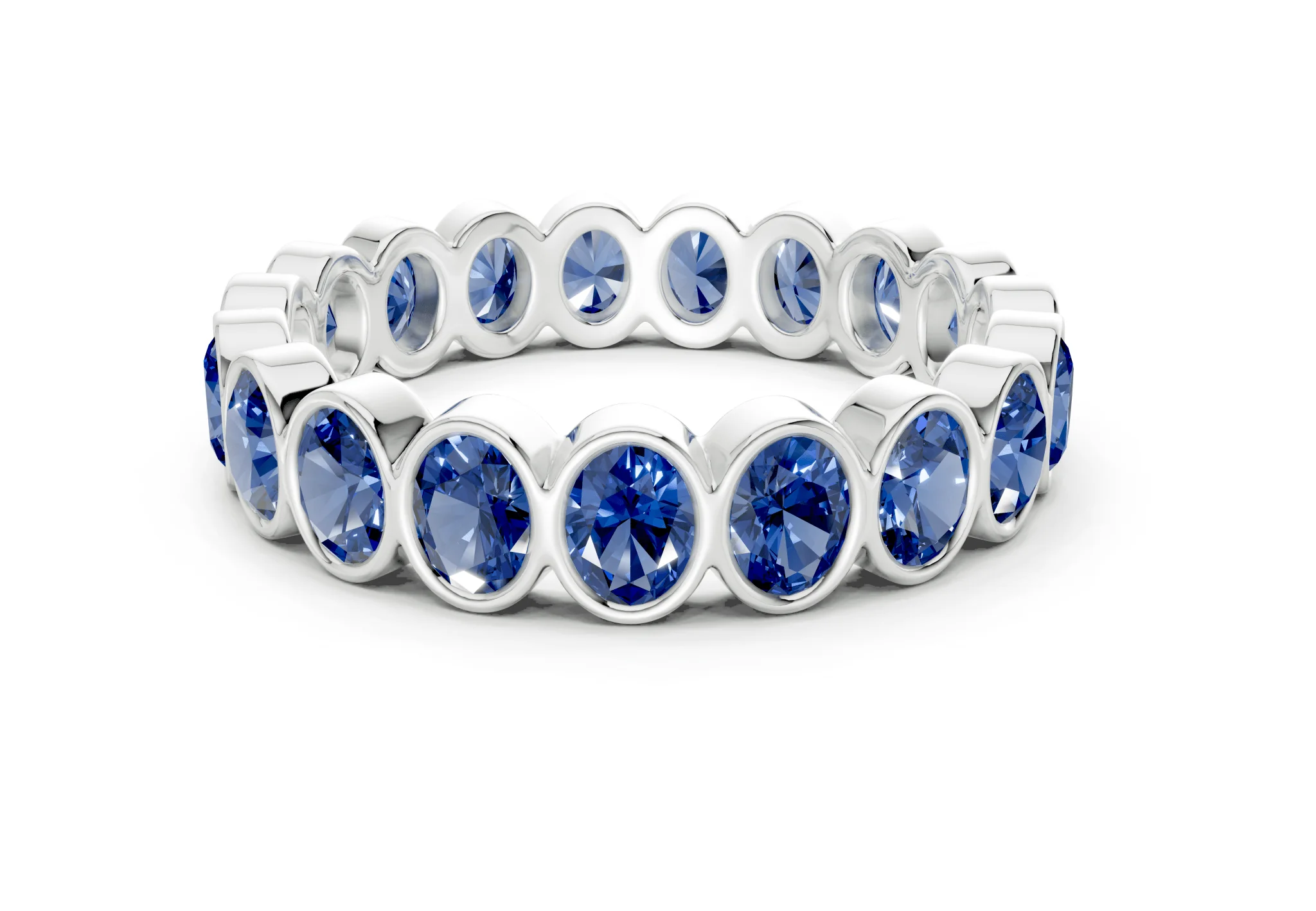 Petite Elysees Oval Cut Sapphire Gemstone Eternity Band 2 Carat Total Wt. - Image 9