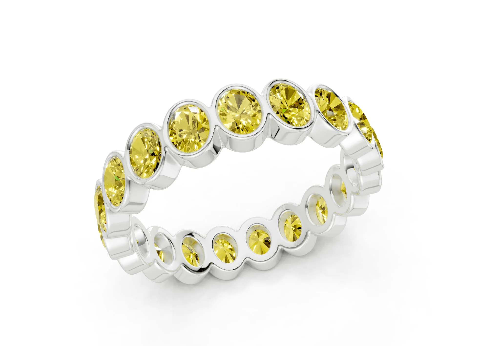 Petite Elysees Oval Cut Yellow Diamond Eternity Band 2 Carat Total Wt. - Image 12