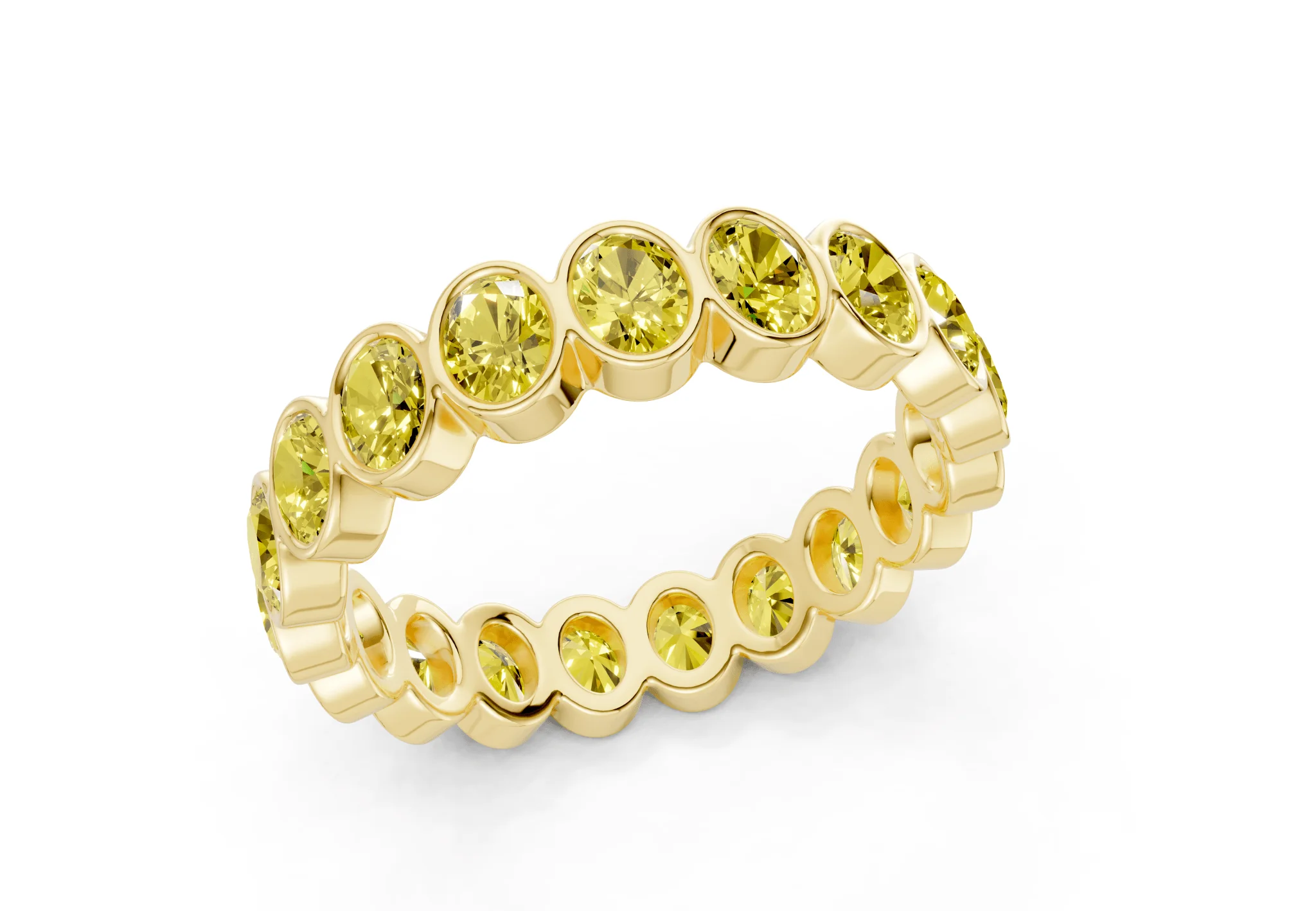 Petite Elysees Oval Cut Yellow Diamond Eternity Band 2 Carat Total Wt. - Image 4