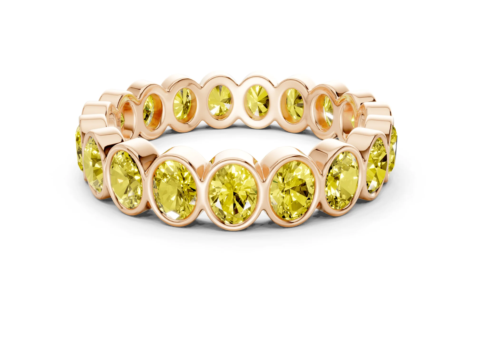 Petite Elysees Oval Cut Yellow Diamond Eternity Band 2 Carat Total Wt. - Image 5
