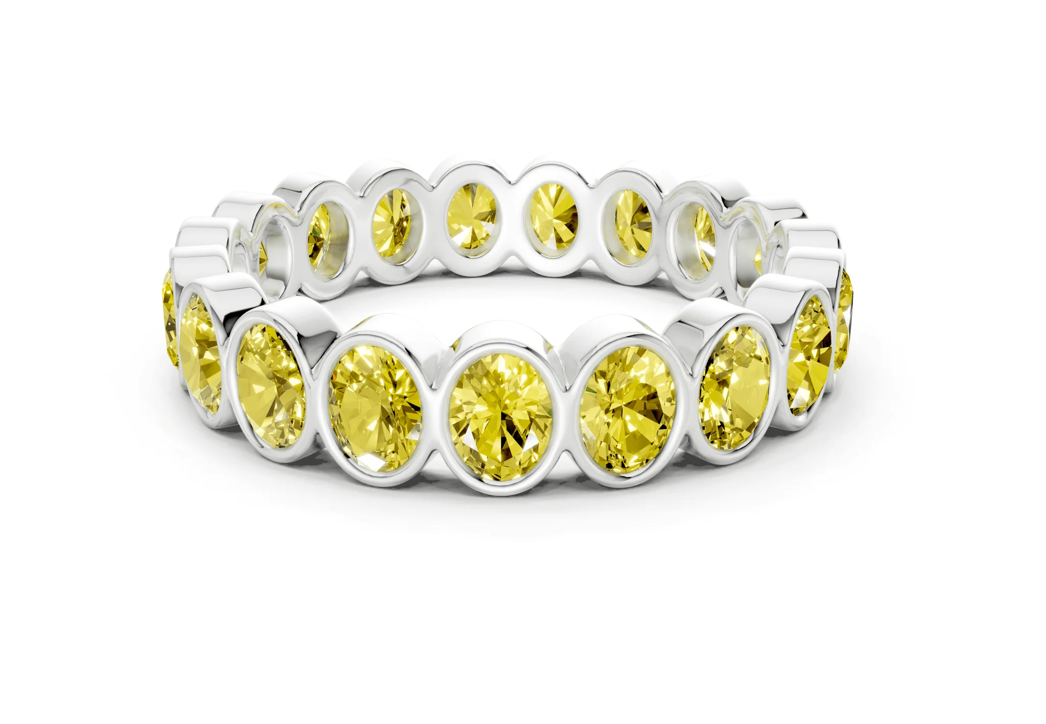 Petite Elysees Oval Cut Yellow Diamond Eternity Band 2 Carat Total Wt. - Image 9