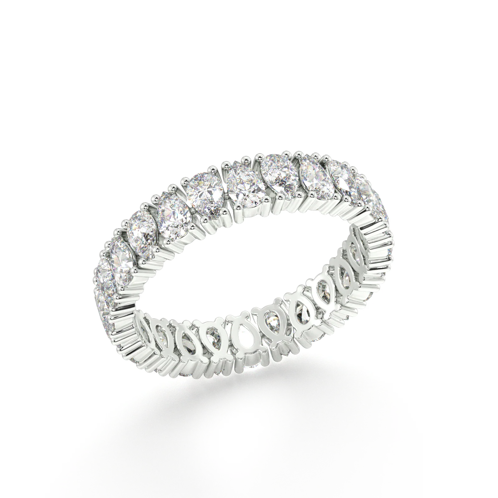 Petite Melrose Pear Classic Eternity Bands - 3ct - Image 7