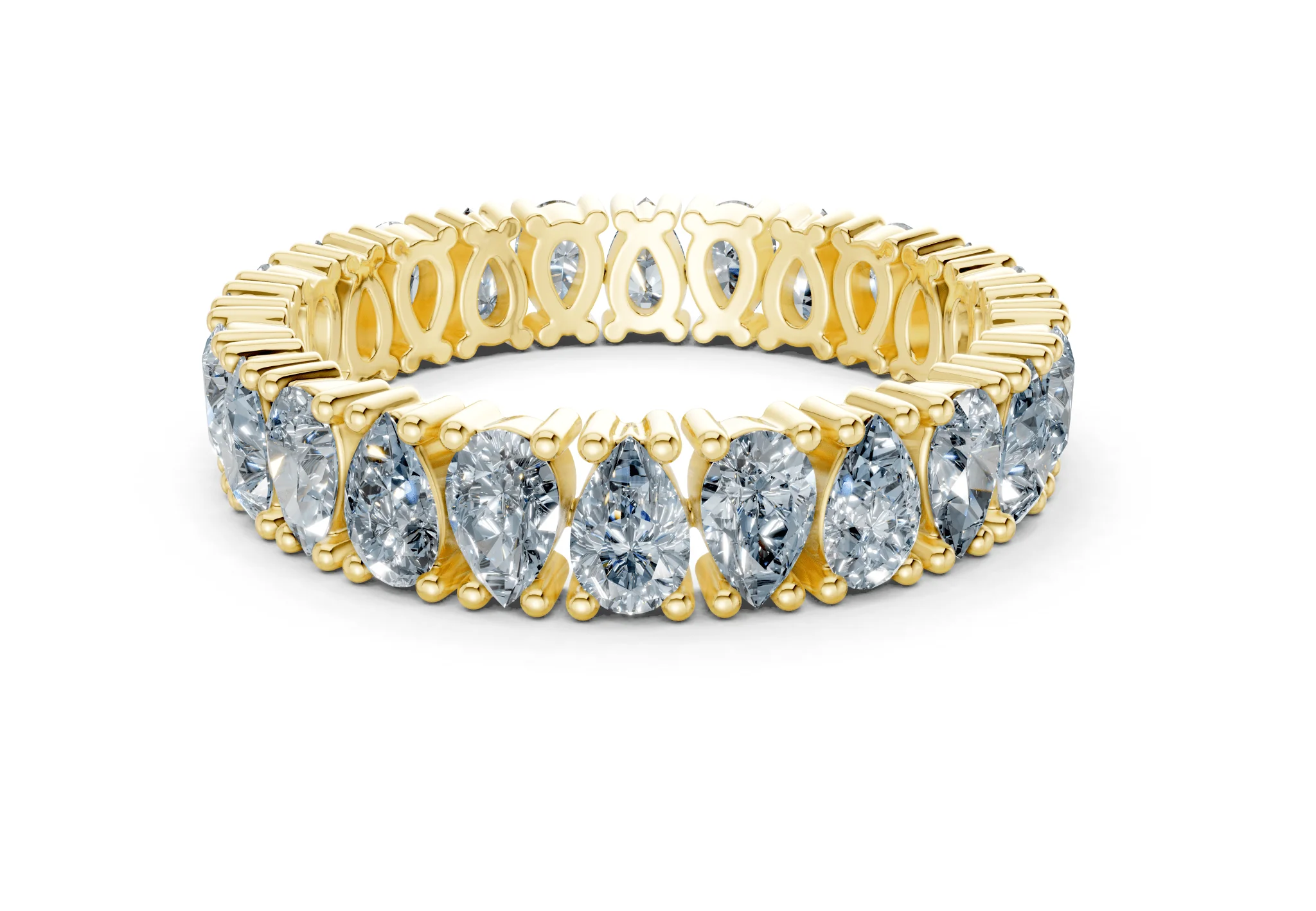 Petite Melrose Pear Cut Blue Diamond Eternity Band 2½ Carat Total Wt.