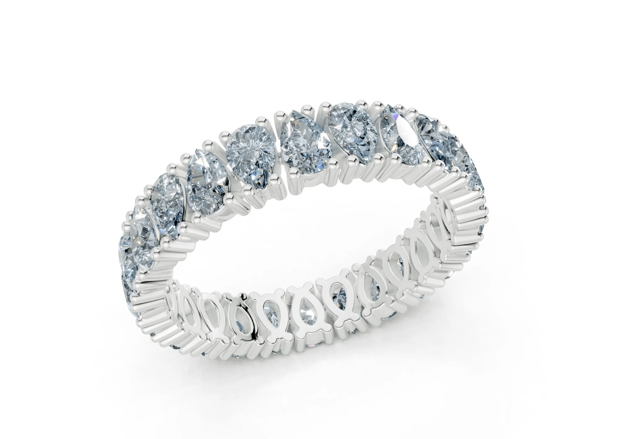Petite Melrose Pear Cut Blue Diamond Eternity Band 2½ Carat Total Wt. - Image 12