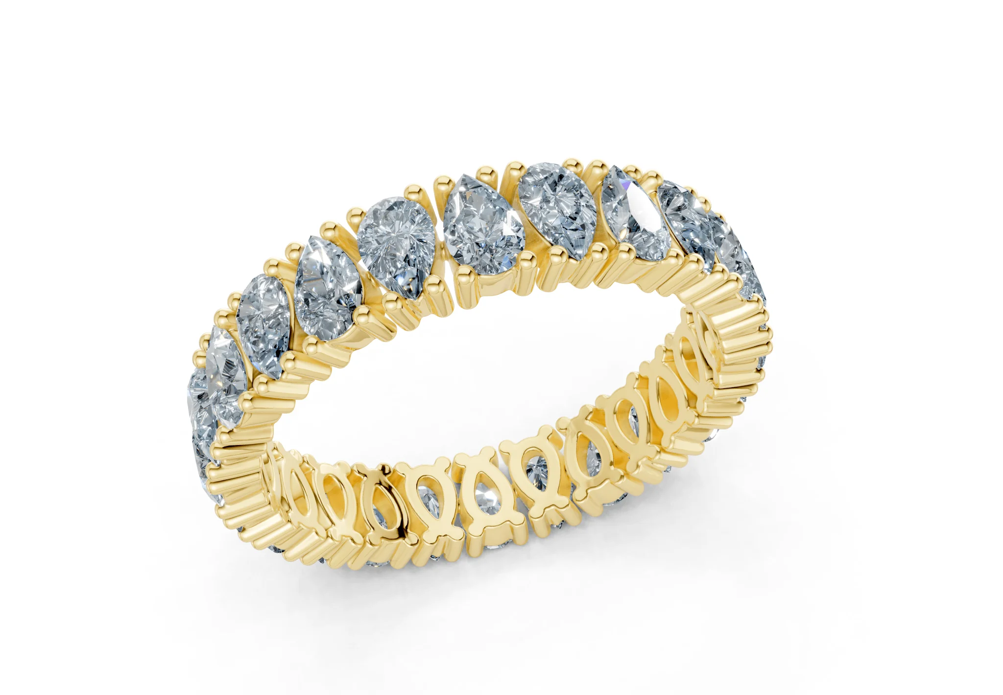 Petite Melrose Pear Cut Blue Diamond Eternity Band 2½ Carat Total Wt. - Image 4