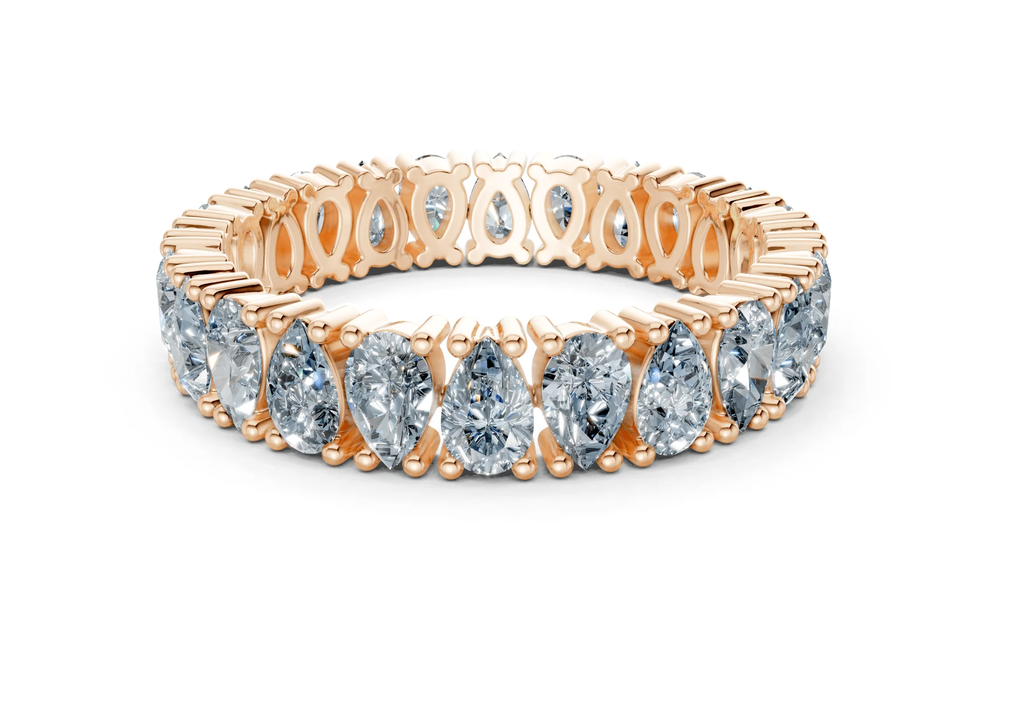 Petite Melrose Pear Cut Blue Diamond Eternity Band 2½ Carat Total Wt. - Image 5
