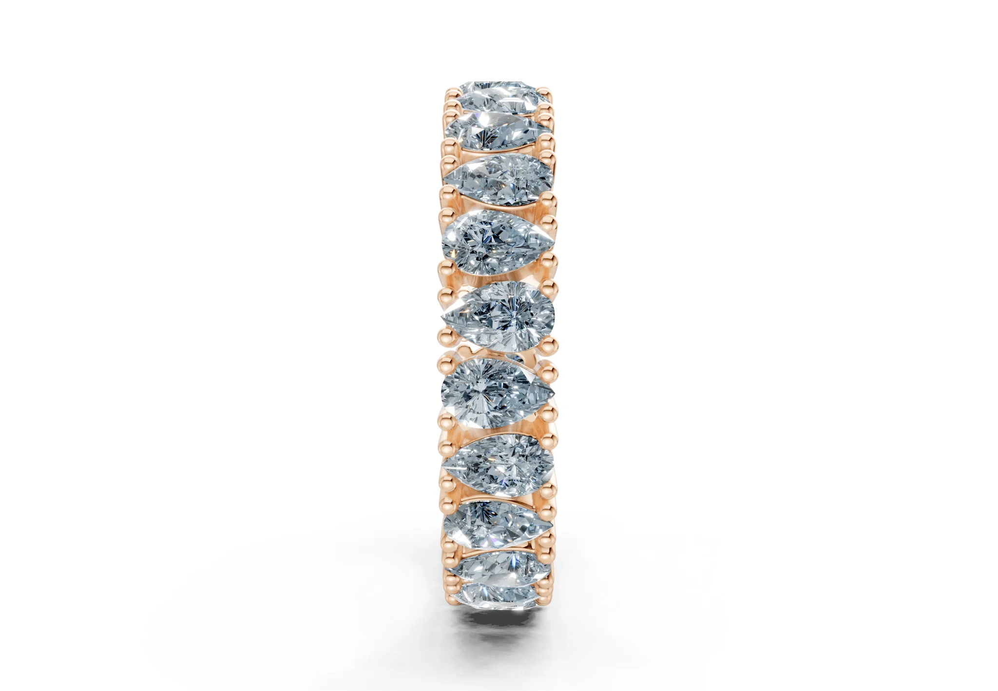 Petite Melrose Pear Cut Blue Diamond Eternity Band 2½ Carat Total Wt. - Image 7