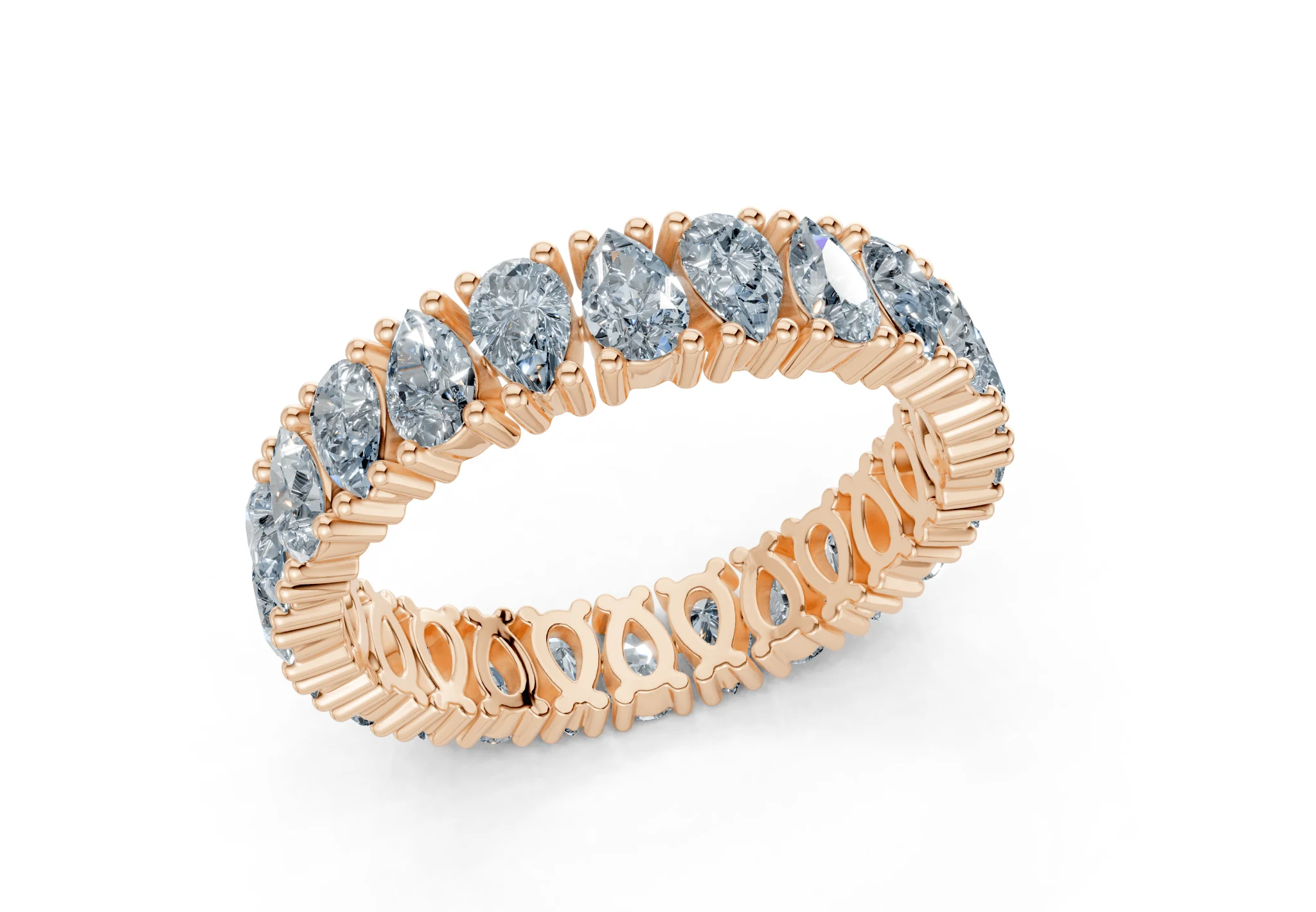 Petite Melrose Pear Cut Blue Diamond Eternity Band 2½ Carat Total Wt. - Image 8