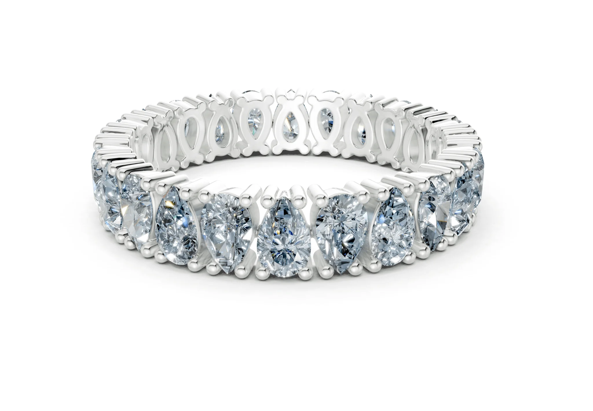 Petite Melrose Pear Cut Blue Diamond Eternity Band 2½ Carat Total Wt. - Image 9