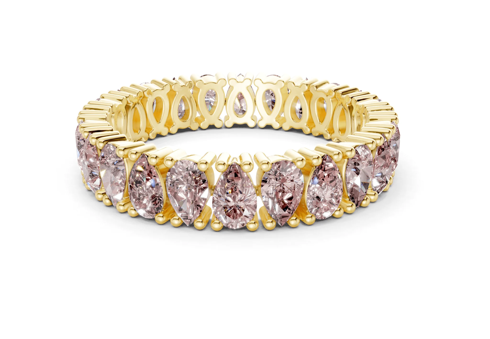 Petite Melrose Pear Cut Pink Diamond Eternity Band 2½ Carat Total Wt.