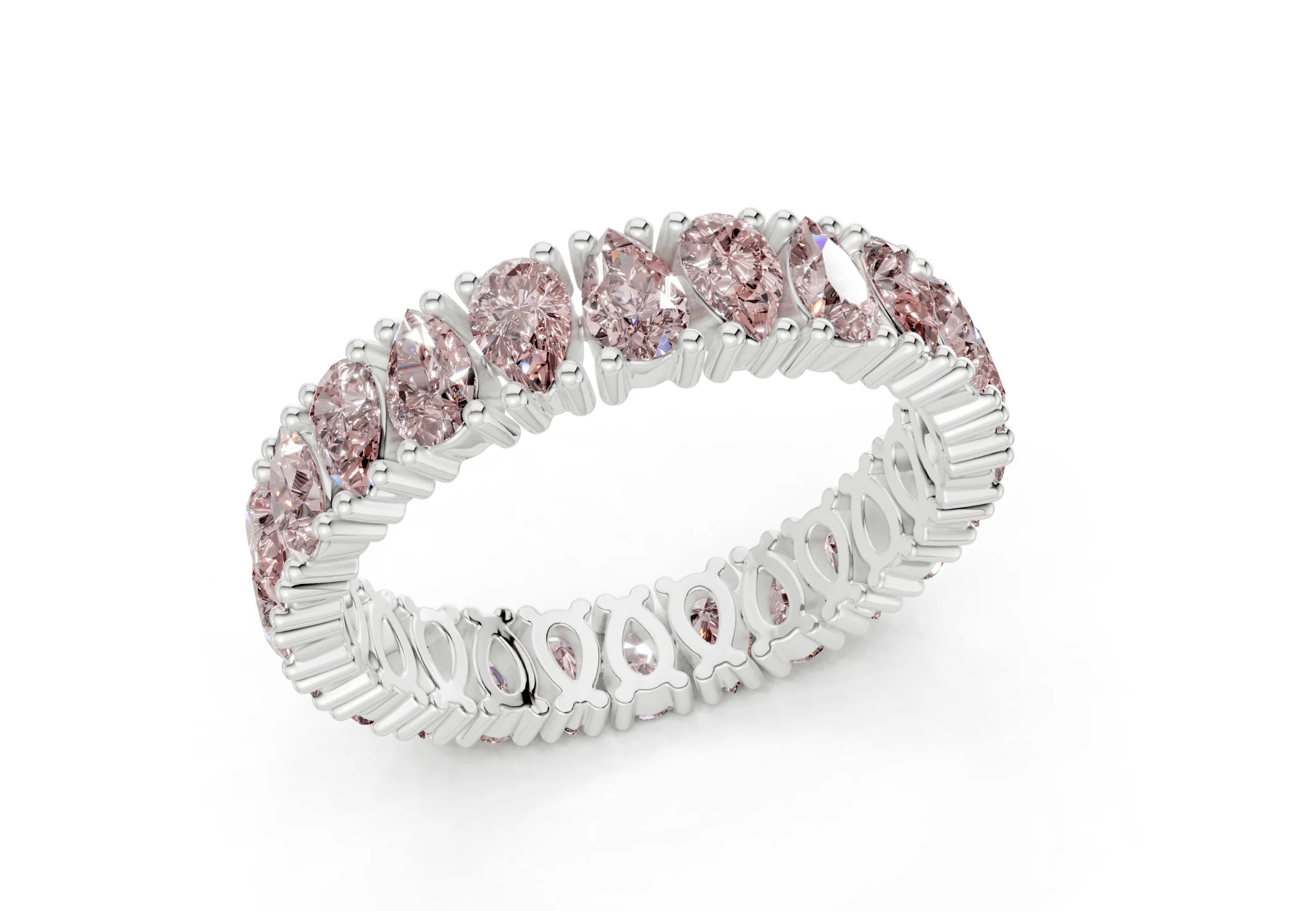 Petite Melrose Pear Cut Pink Diamond Eternity Band 2½ Carat Total Wt. - Image 12