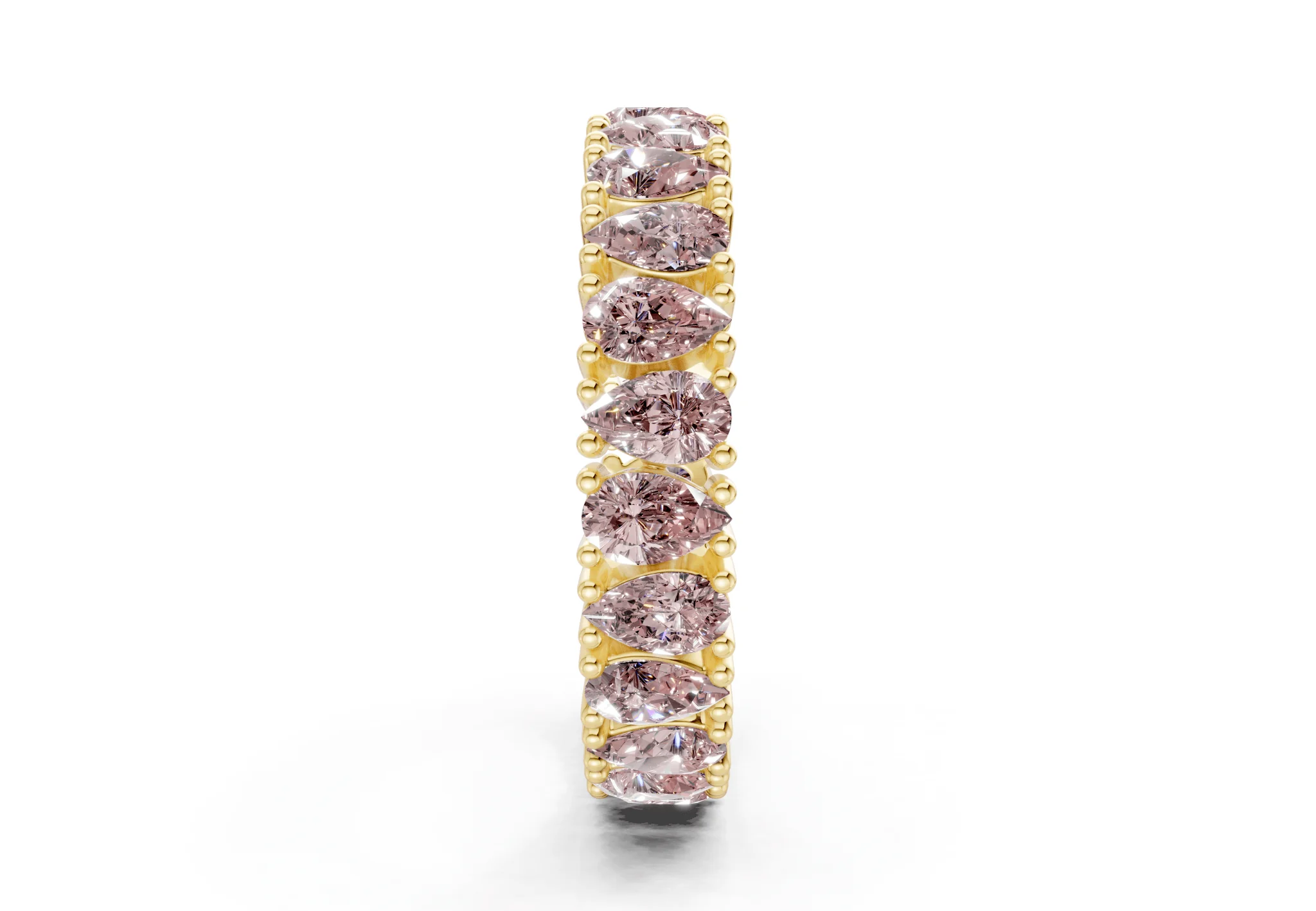 Petite Melrose Pear Cut Pink Diamond Eternity Band 2½ Carat Total Wt. - Image 3