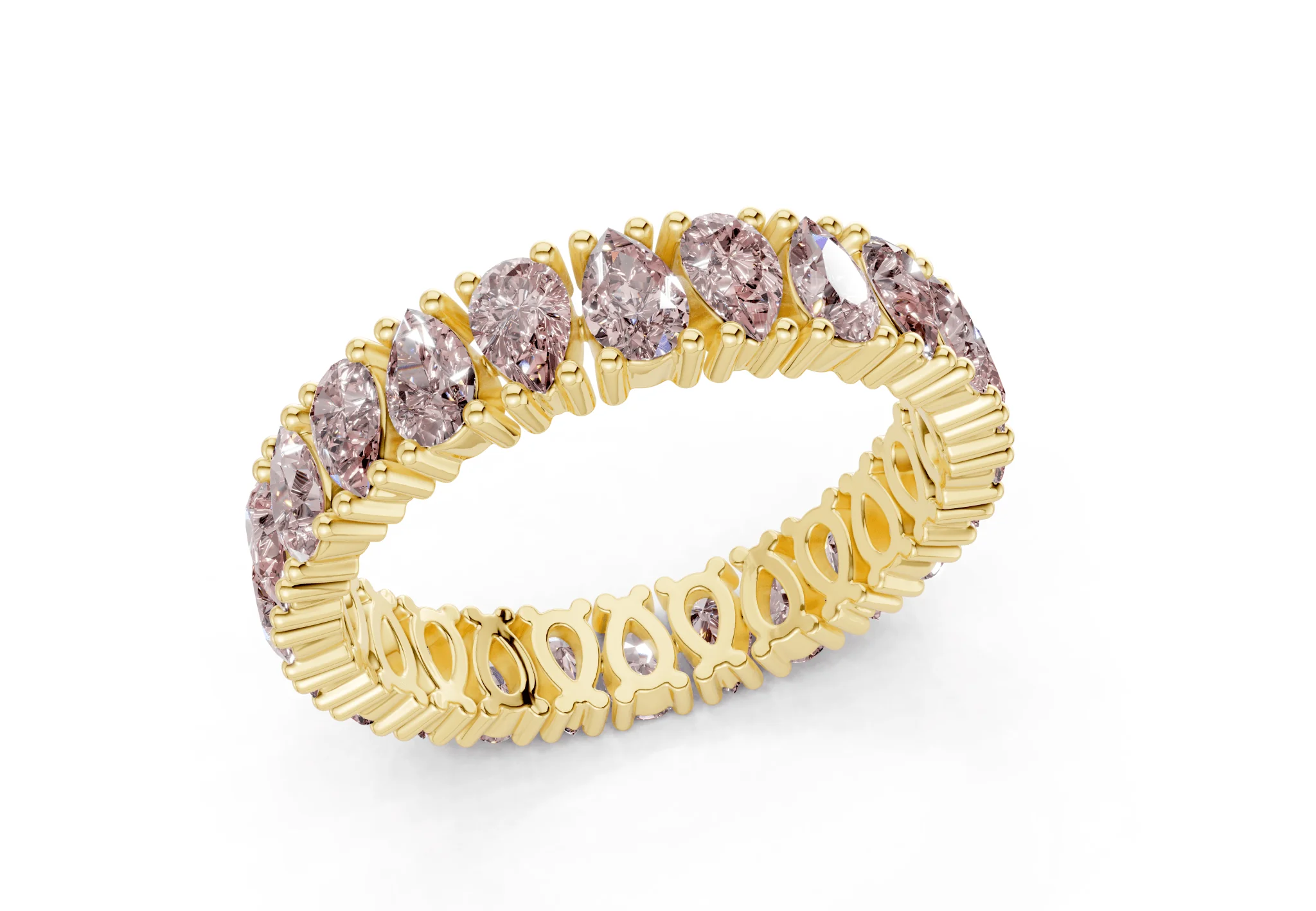 Petite Melrose Pear Cut Pink Diamond Eternity Band 2½ Carat Total Wt. - Image 4