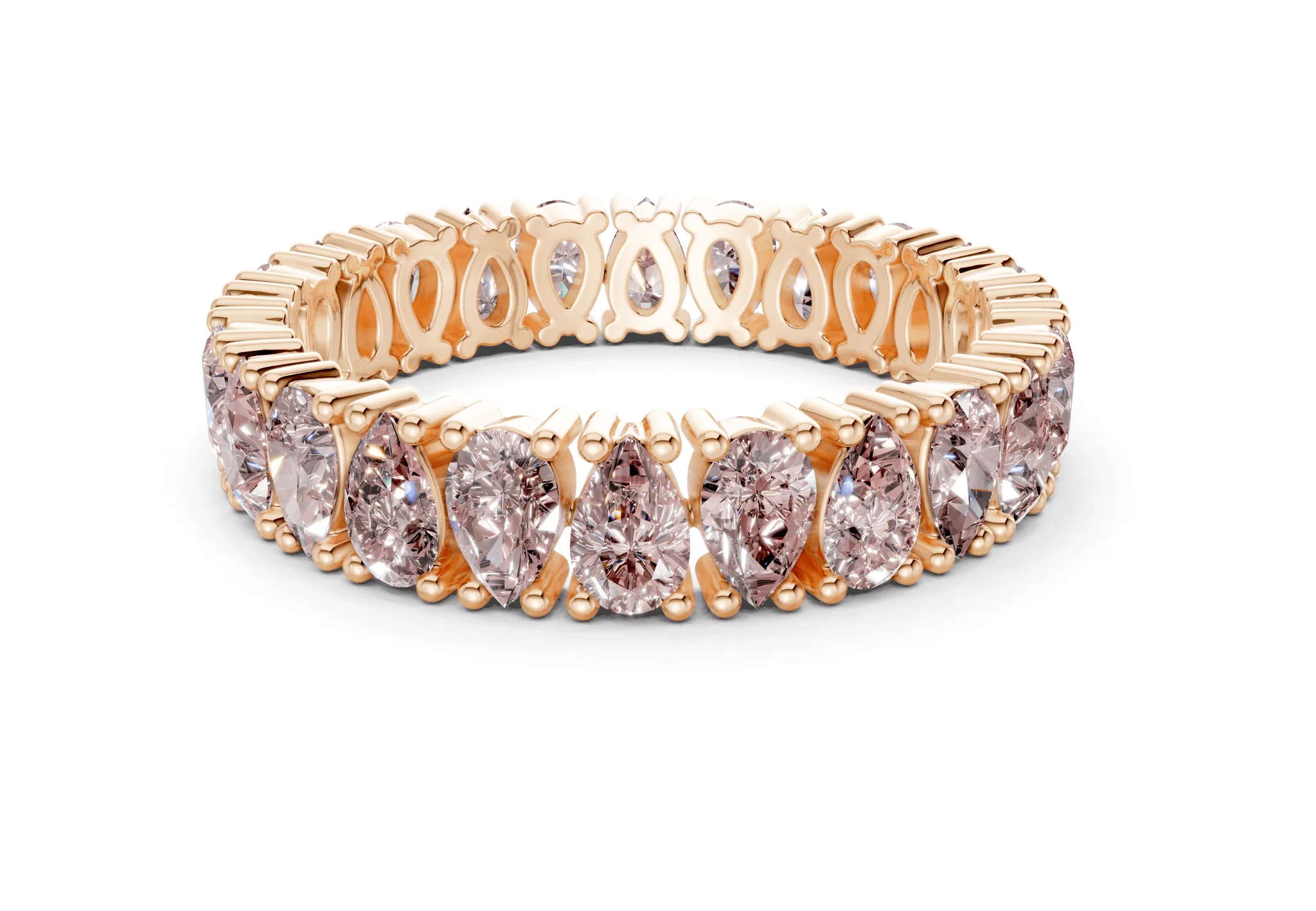 Petite Melrose Pear Cut Pink Diamond Eternity Band 2½ Carat Total Wt. - Image 5
