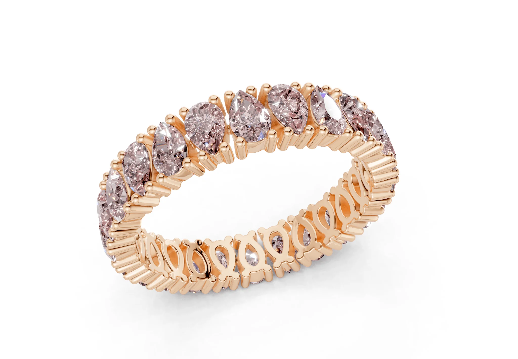 Petite Melrose Pear Cut Pink Diamond Eternity Band 2½ Carat Total Wt. - Image 8