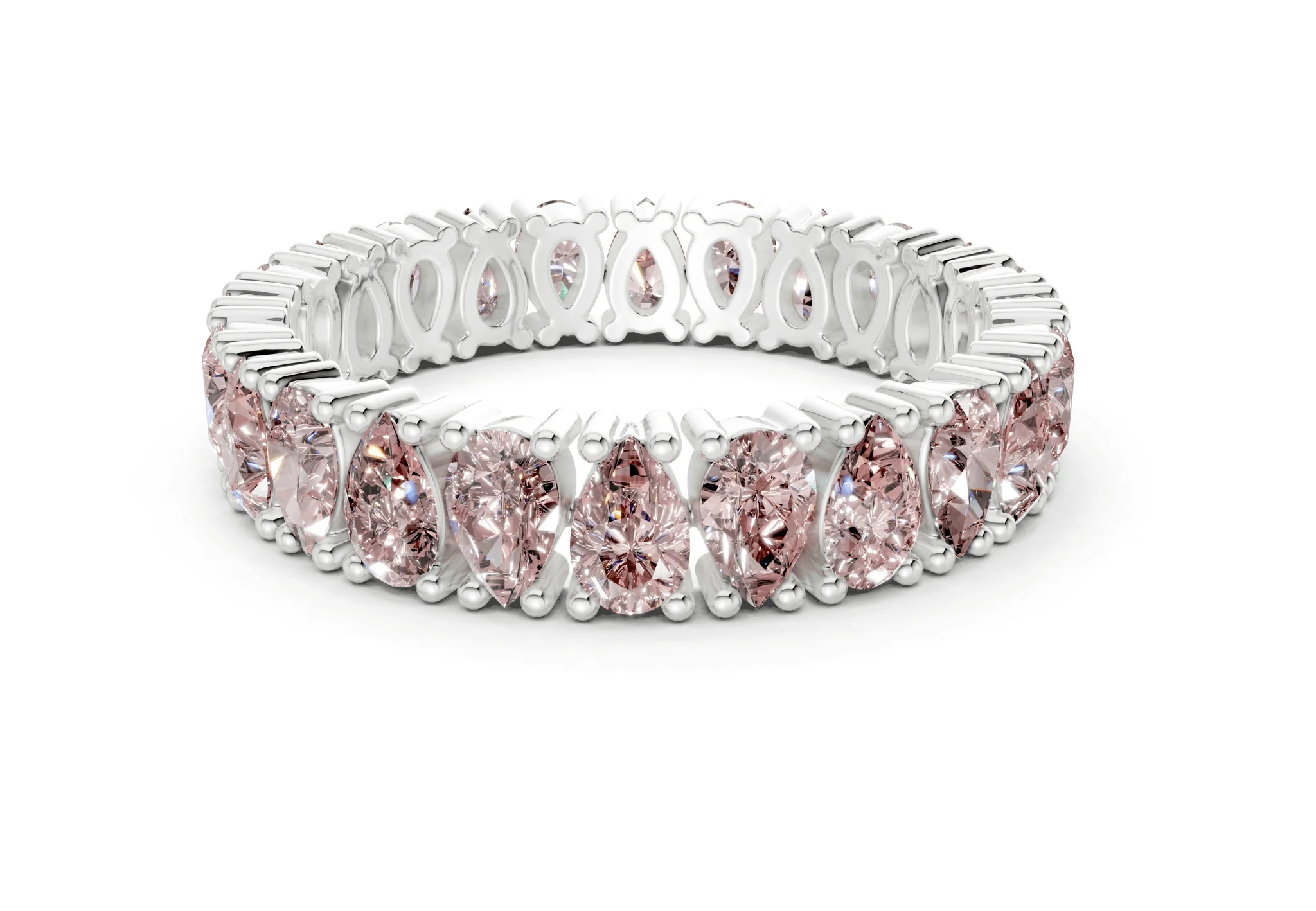 Petite Melrose Pear Cut Pink Diamond Eternity Band 2½ Carat Total Wt. - Image 9