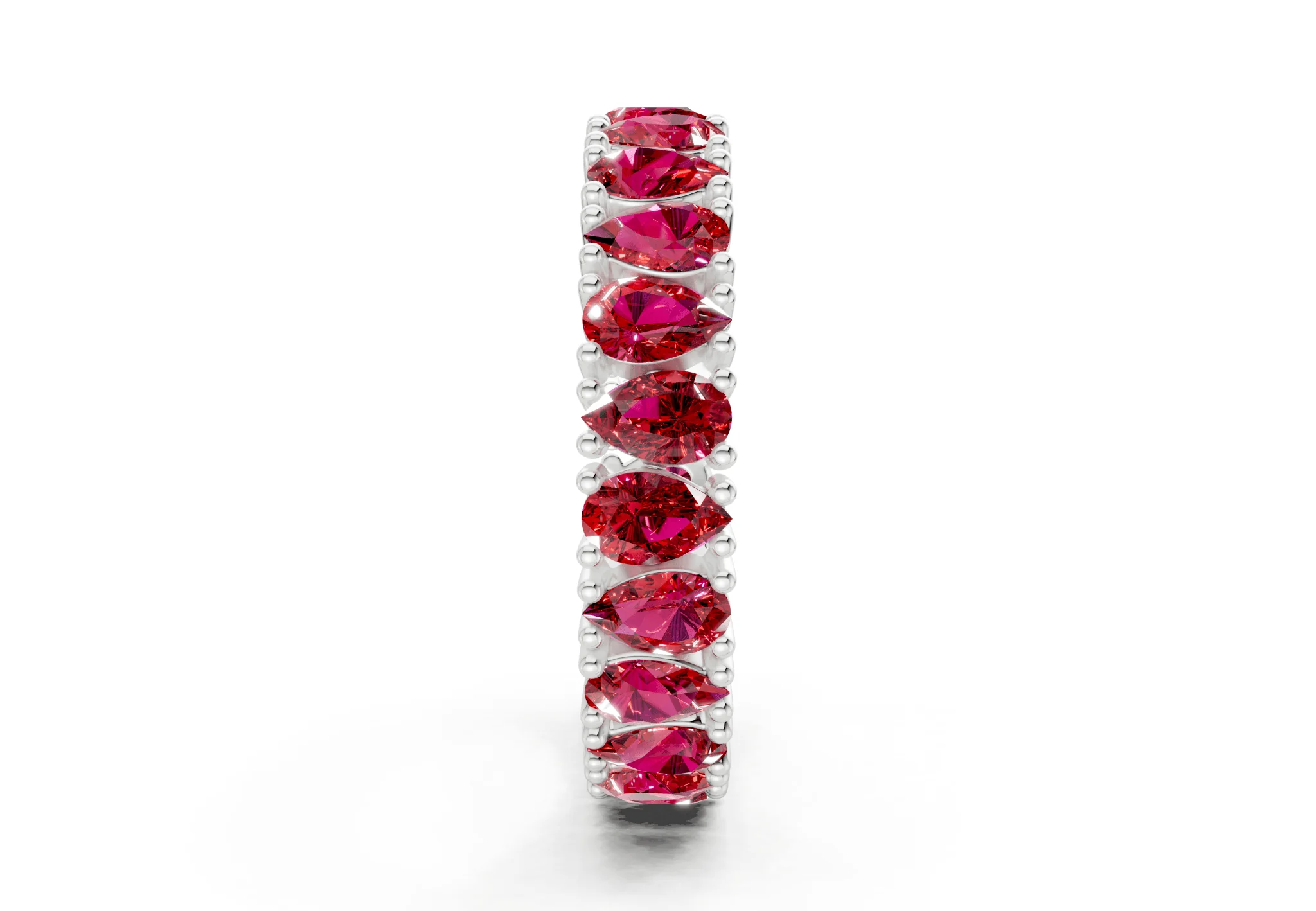 Petite Melrose Pear Cut Ruby Gemstone Eternity Band 2½ Carat Total Wt. - Image 11