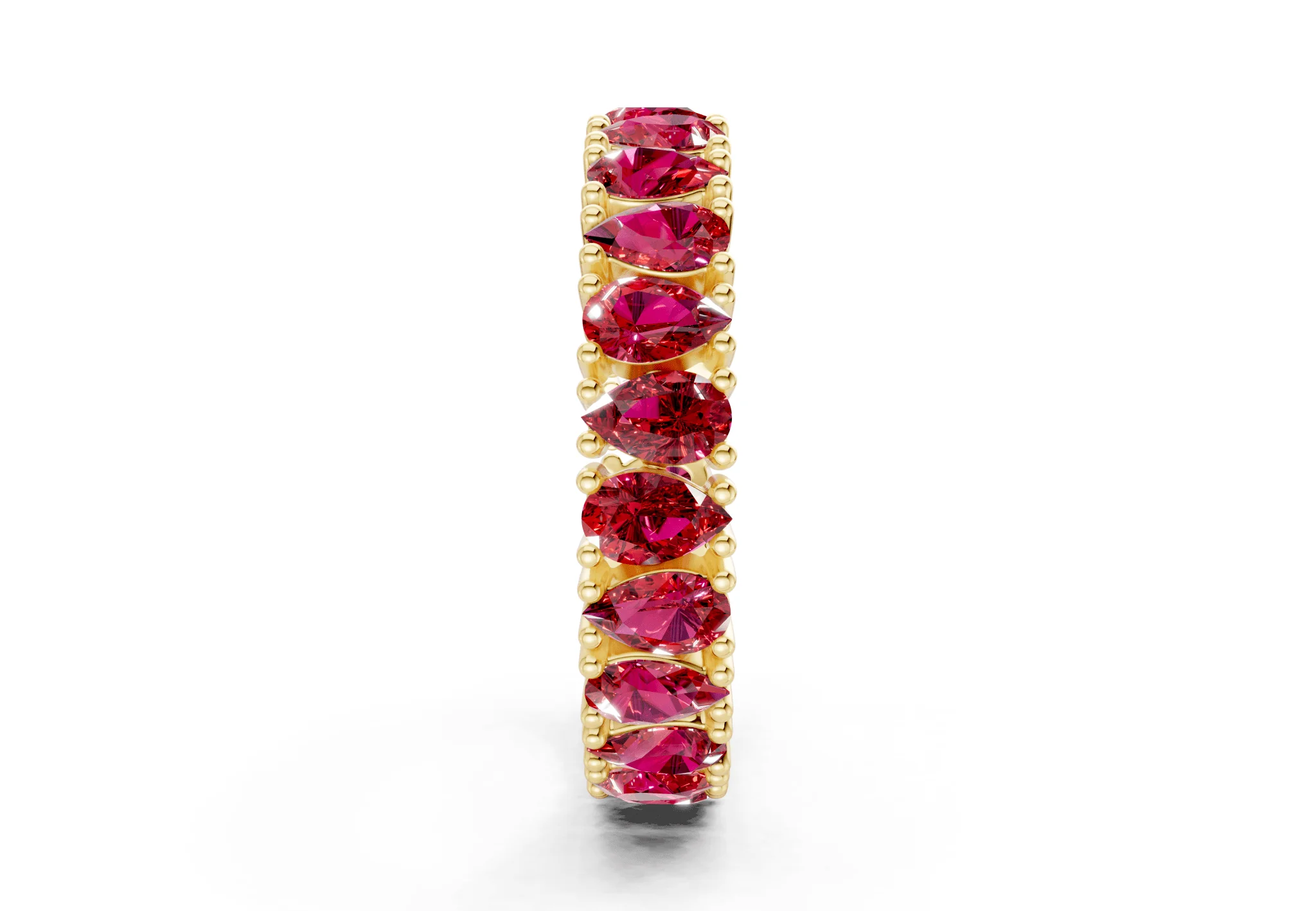 Petite Melrose Pear Cut Ruby Gemstone Eternity Band 2½ Carat Total Wt. - Image 3