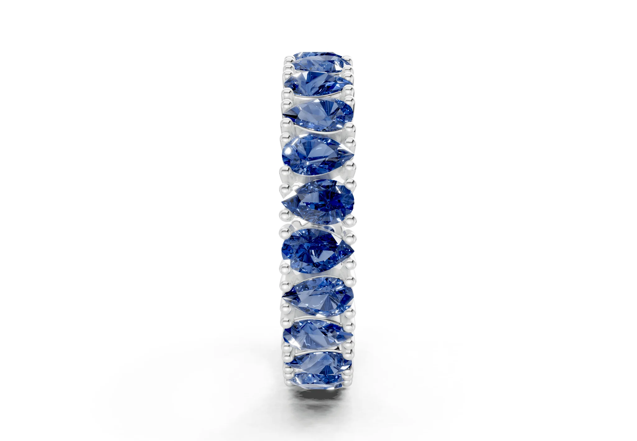 Petite Melrose Pear Cut Sapphire Gemstone Eternity Band 2½ Carat Total Wt. - Image 11