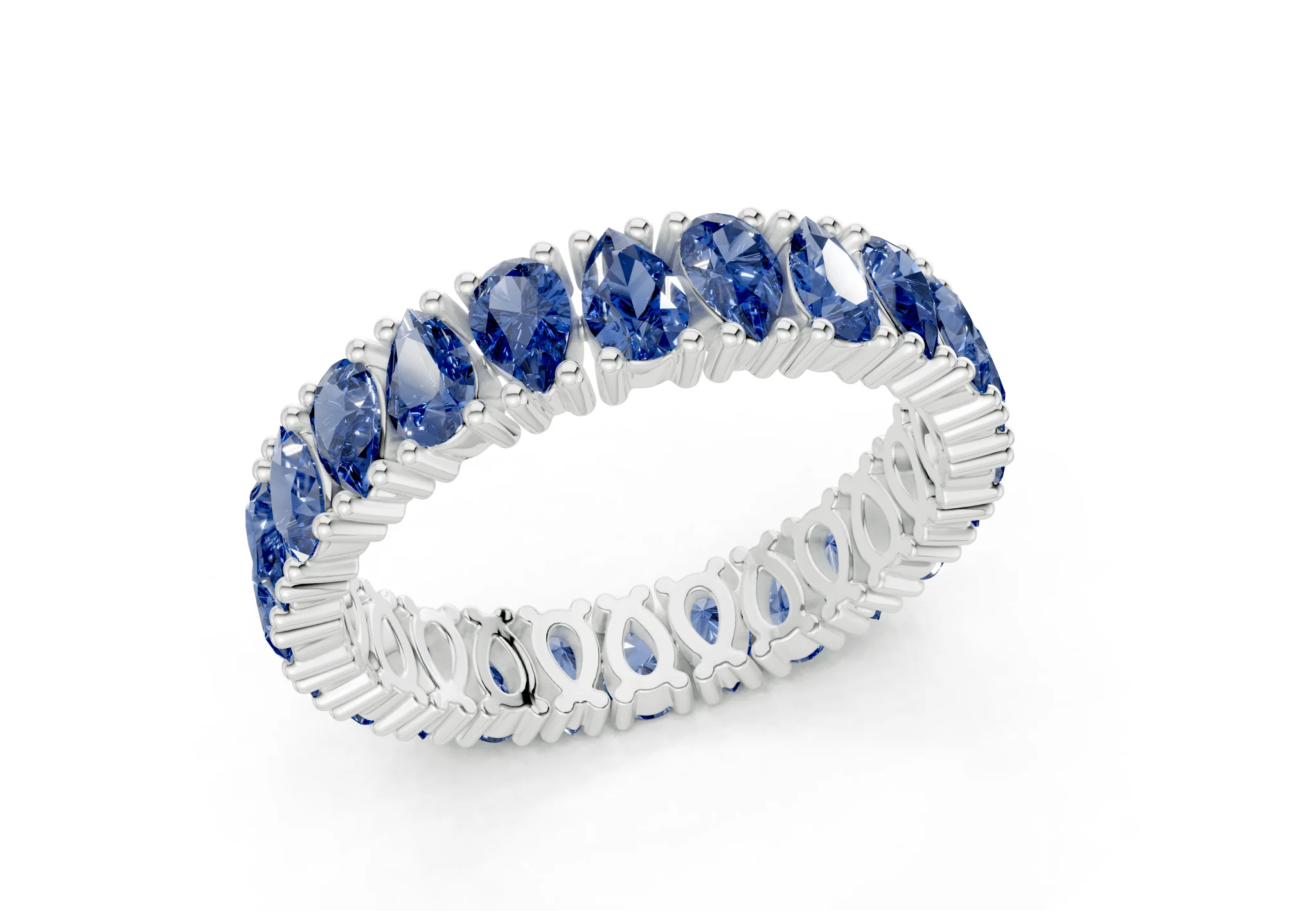Petite Melrose Pear Cut Sapphire Gemstone Eternity Band 2½ Carat Total Wt. - Image 12