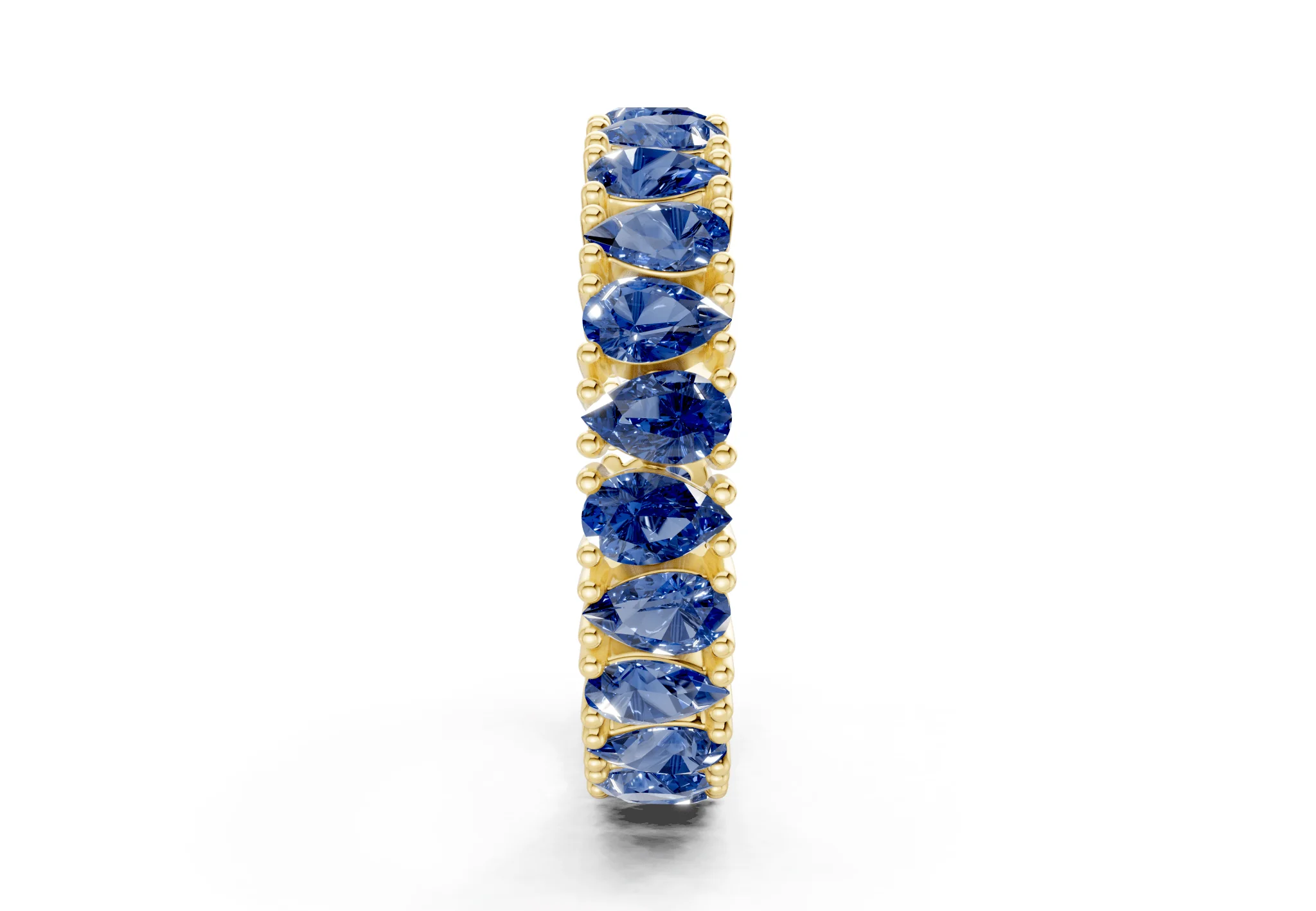 Petite Melrose Pear Cut Sapphire Gemstone Eternity Band 2½ Carat Total Wt. - Image 3