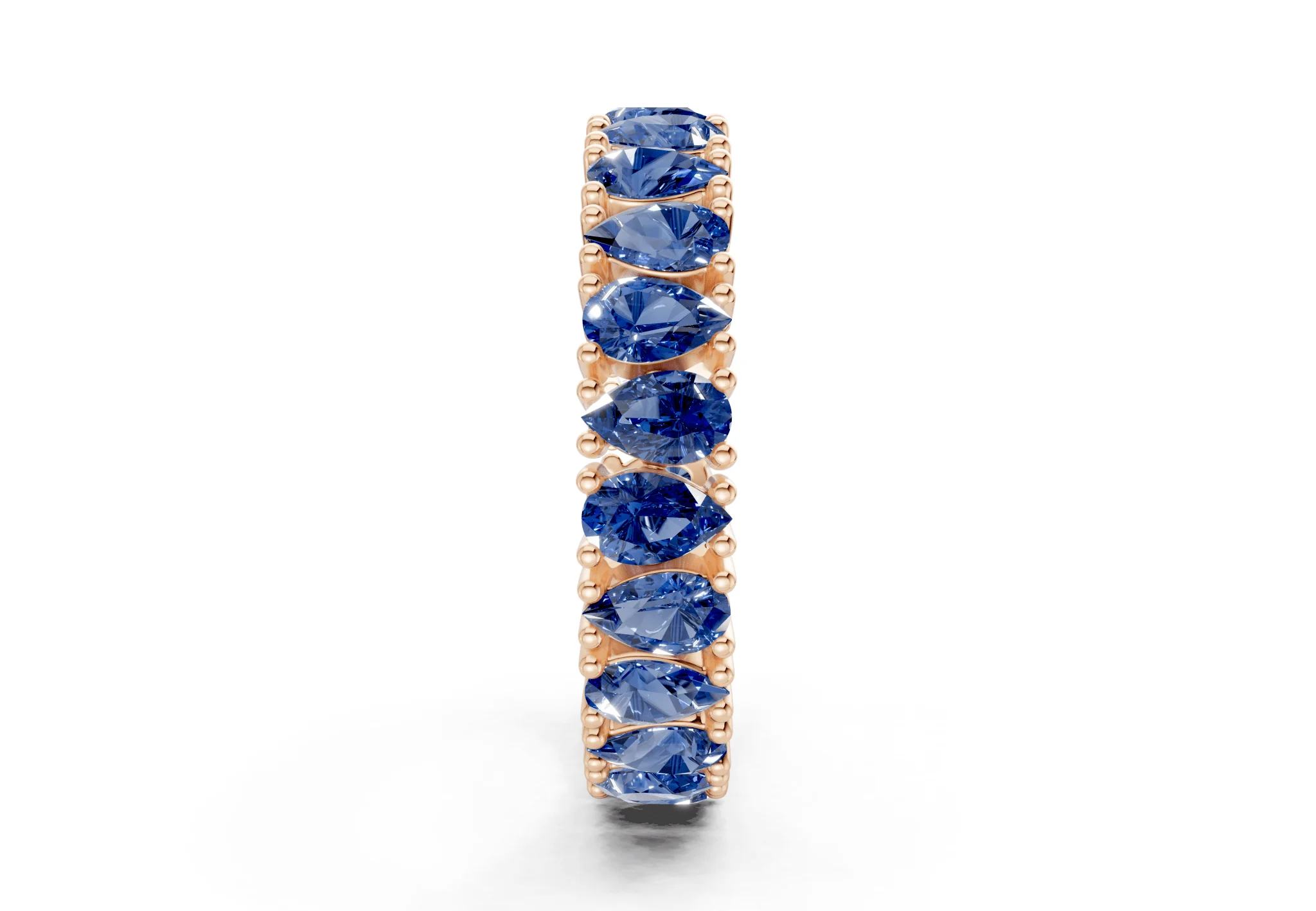 Petite Melrose Pear Cut Sapphire Gemstone Eternity Band 2½ Carat Total Wt. - Image 7