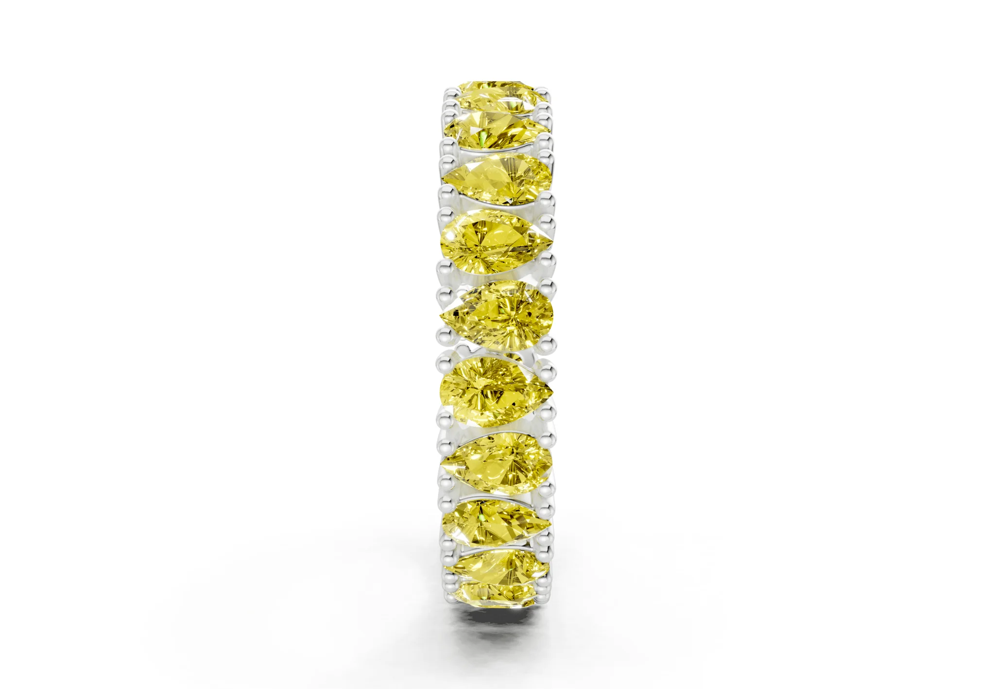 Petite Melrose Pear Cut Yellow Diamond Eternity Band 2½ Carat Total Wt. - Image 11