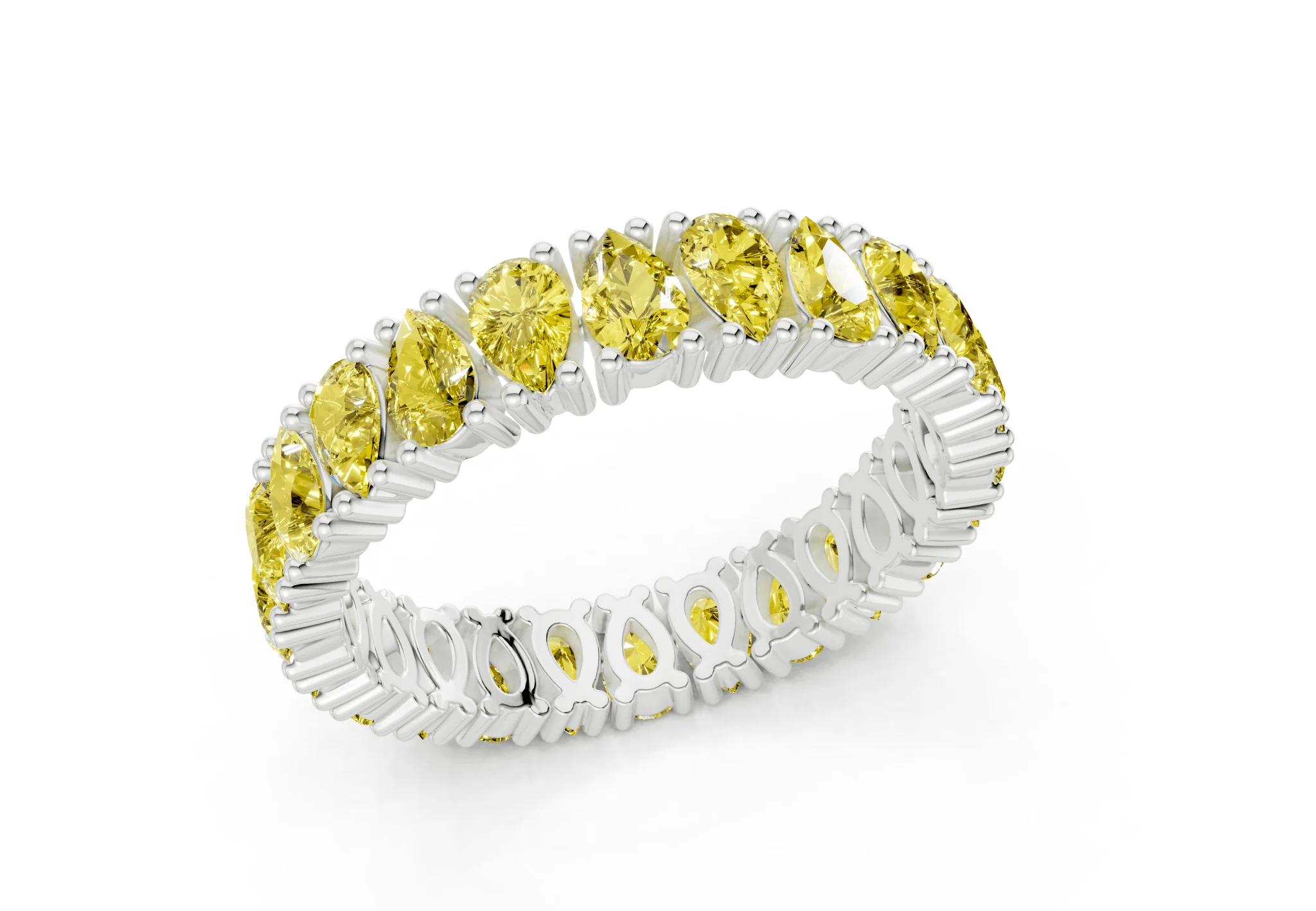 Petite Melrose Pear Cut Yellow Diamond Eternity Band 2½ Carat Total Wt. - Image 12