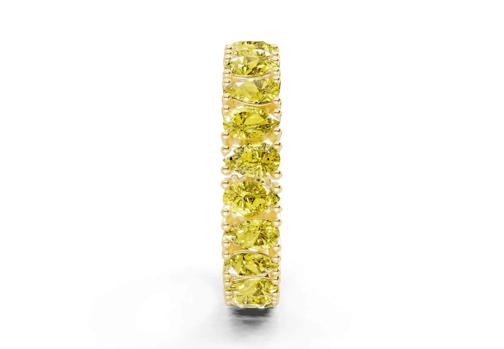 Petite Melrose Pear Cut Yellow Diamond Eternity Band 2½ Carat Total Wt. - Image 3
