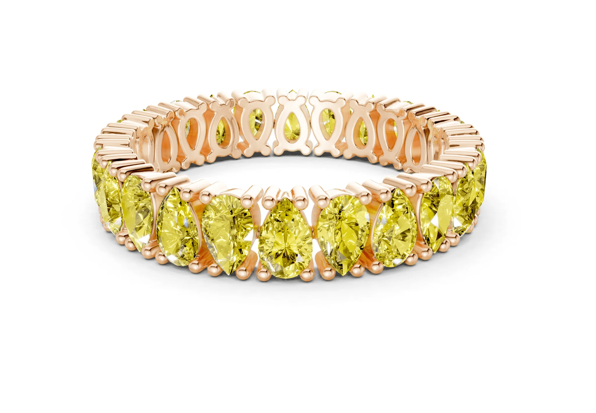 Petite Melrose Pear Cut Yellow Diamond Eternity Band 2½ Carat Total Wt. - Image 5