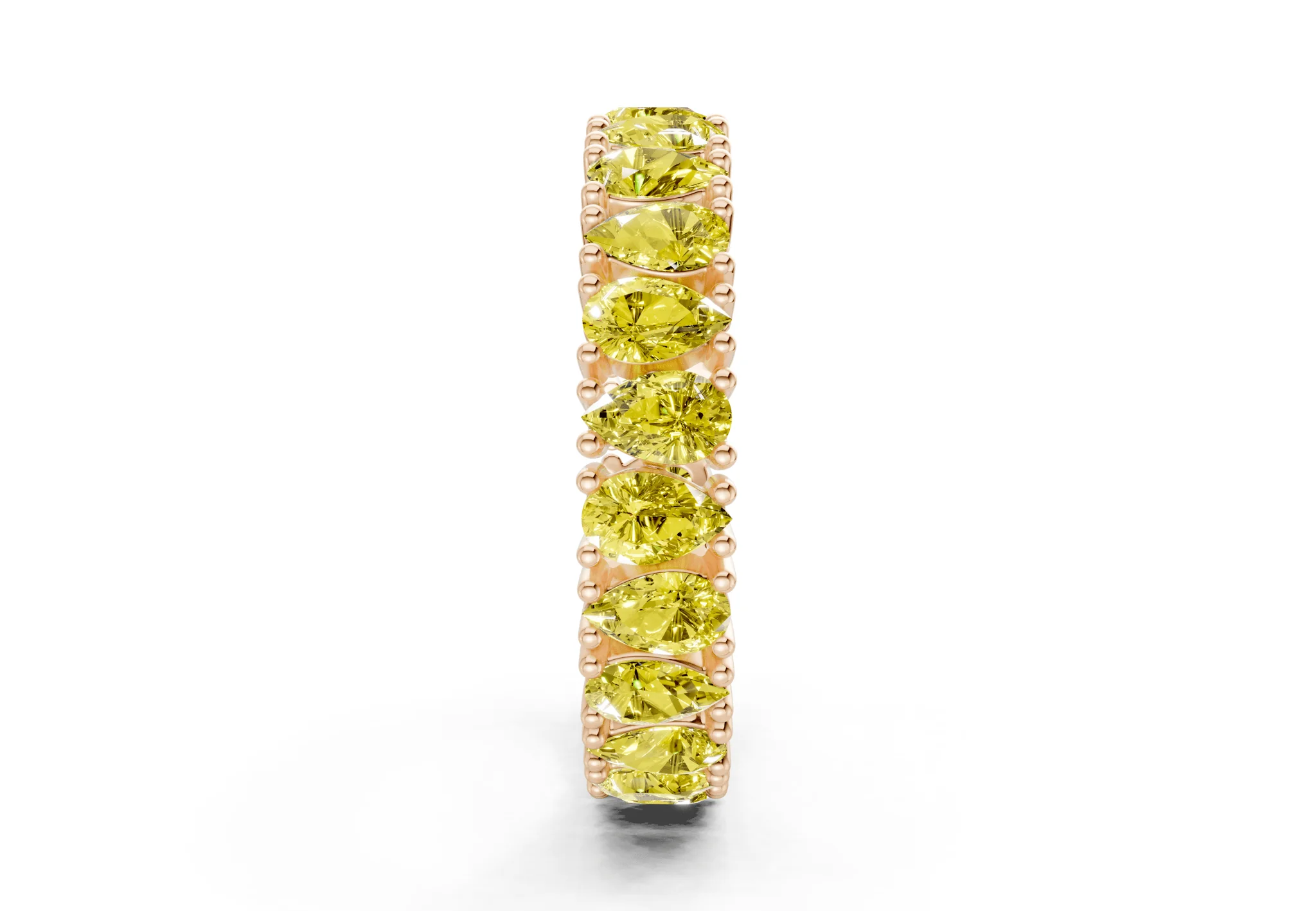 Petite Melrose Pear Cut Yellow Diamond Eternity Band 2½ Carat Total Wt. - Image 7