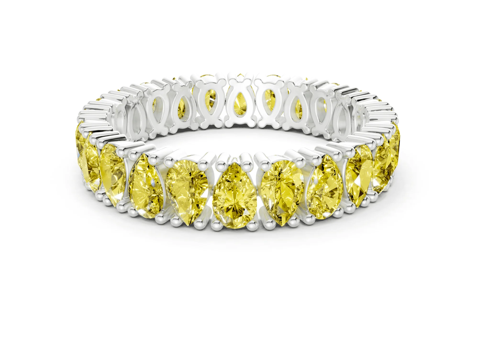 Petite Melrose Pear Cut Yellow Diamond Eternity Band 2½ Carat Total Wt. - Image 9
