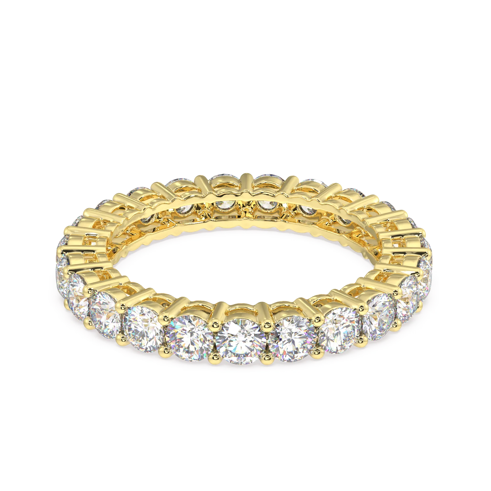 Petite Melrose Round Classic Eternity Bands - 3ct
