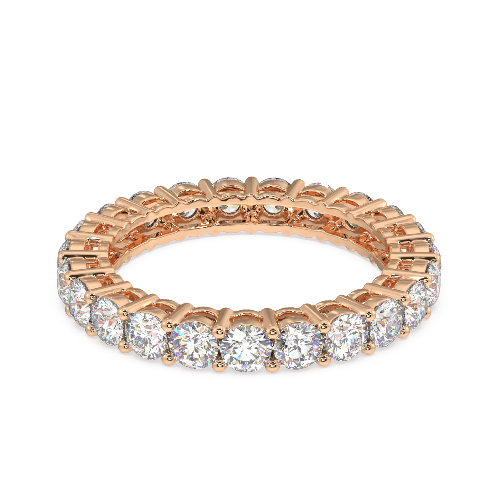 Petite Melrose Round Classic Eternity Bands - 3ct - Image 6