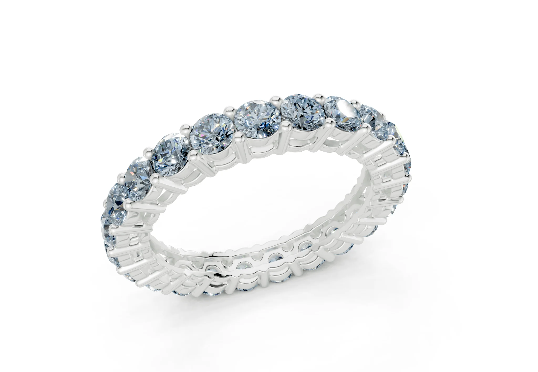 Petite Melrose Round Cut Blue Diamond Eternity Band 2½ Carat Total Wt. - Image 12