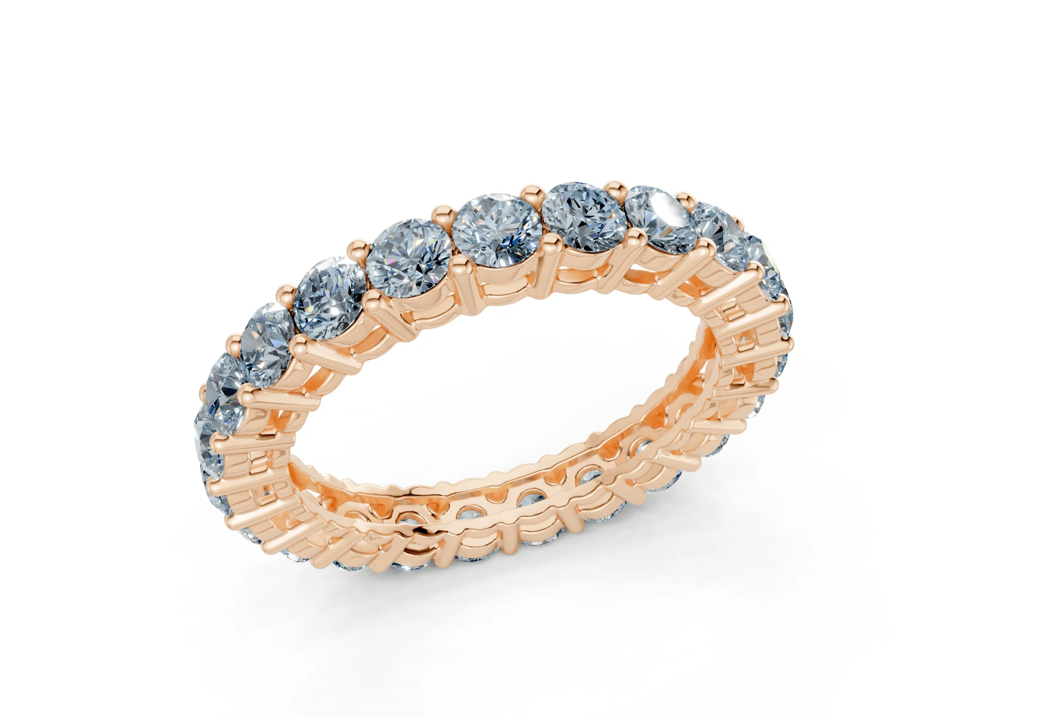 Petite Melrose Round Cut Blue Diamond Eternity Band 2½ Carat Total Wt. - Image 8