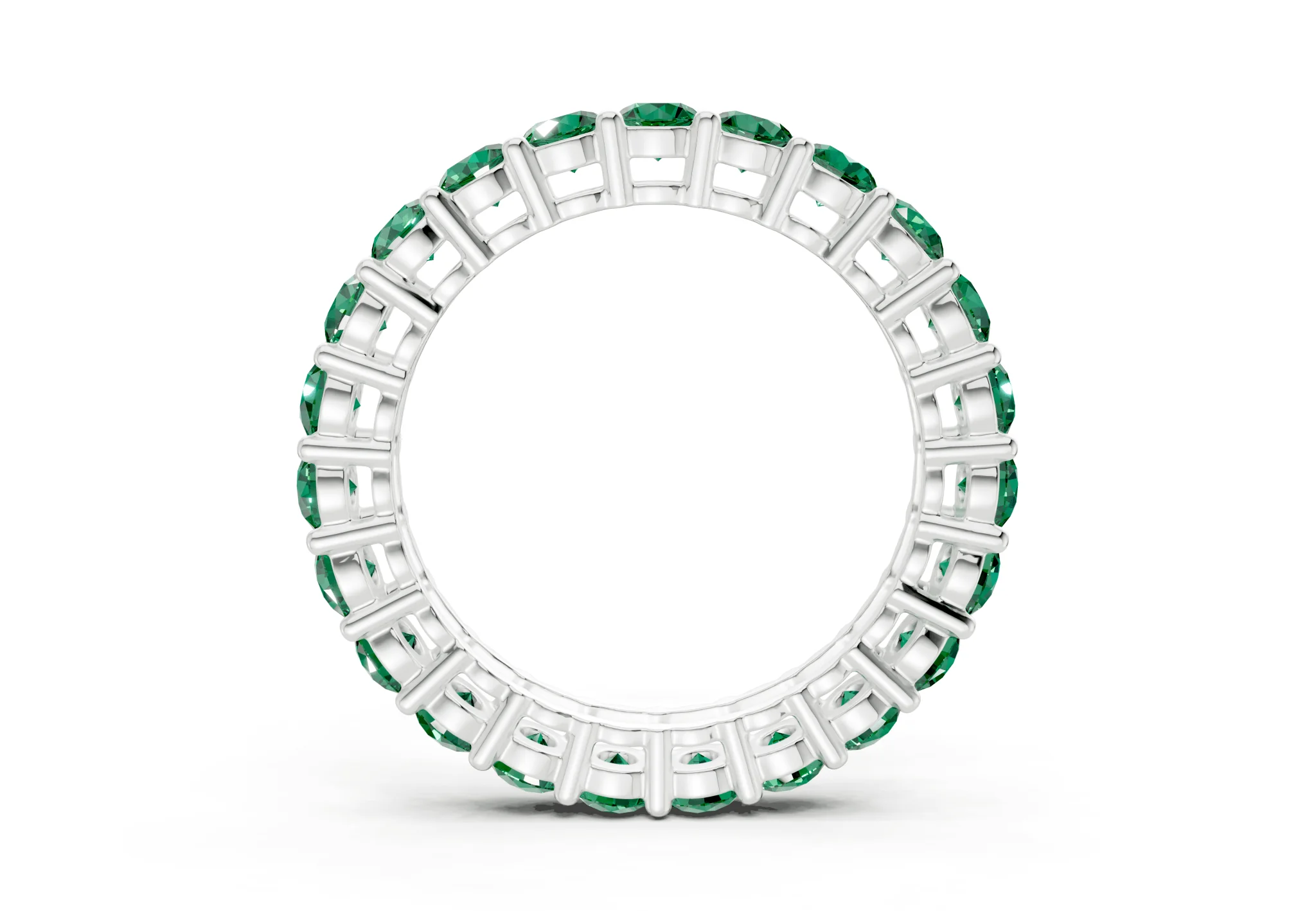 Petite Melrose Round Cut Emerald Gemstone Eternity Band 2½ Carat Total Wt. - Image 10