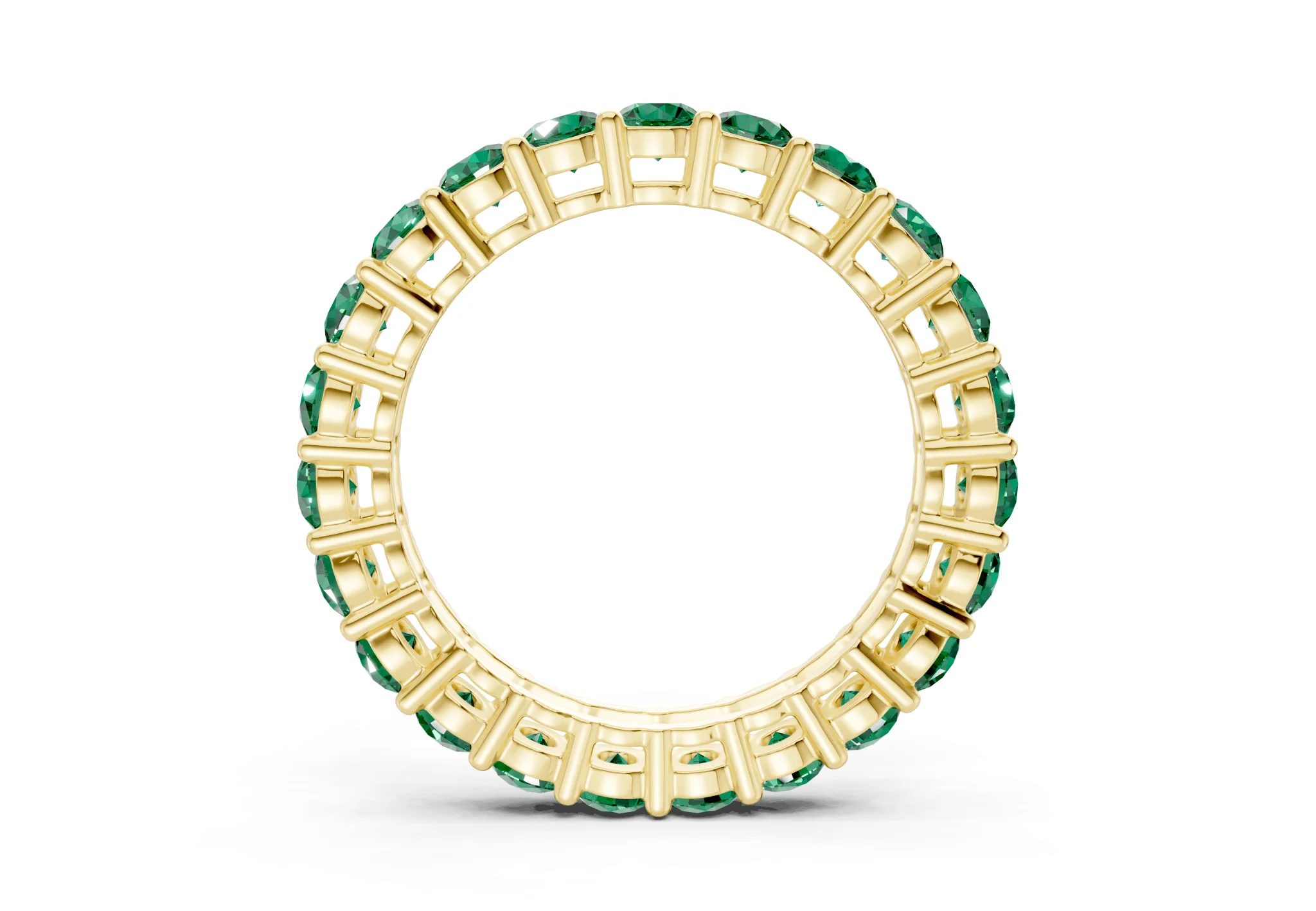 Petite Melrose Round Cut Emerald Gemstone Eternity Band 2½ Carat Total Wt. - Image 2