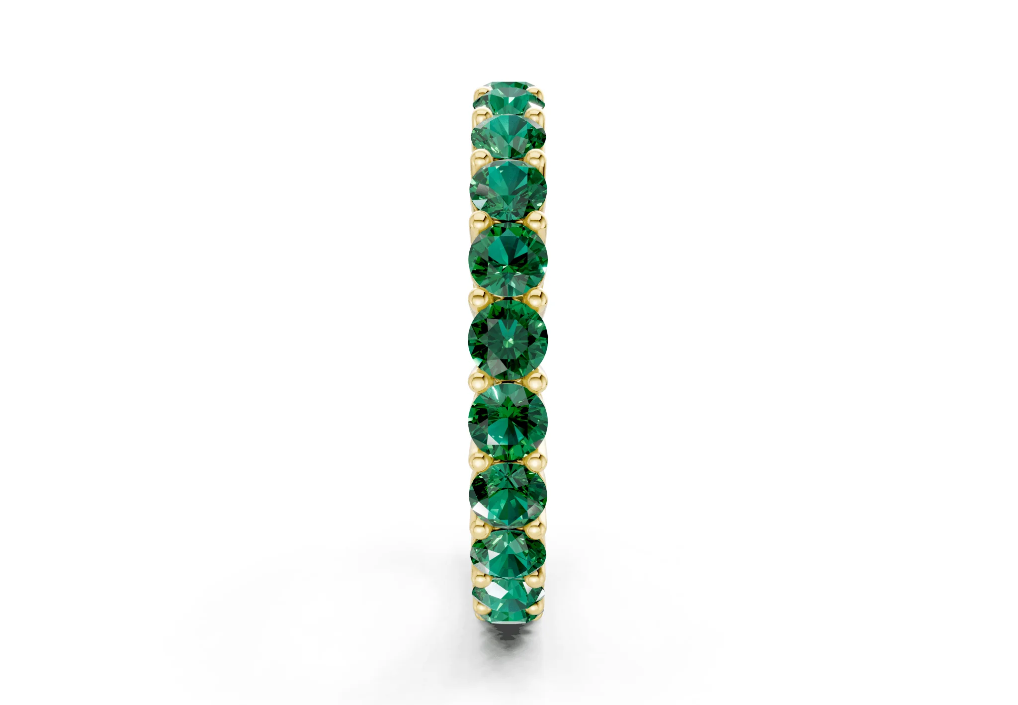 Petite Melrose Round Cut Emerald Gemstone Eternity Band 2½ Carat Total Wt. - Image 3