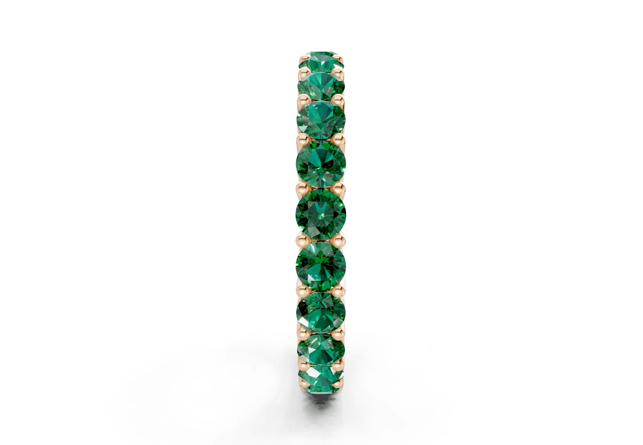 Petite Melrose Round Cut Emerald Gemstone Eternity Band 2½ Carat Total Wt. - Image 7