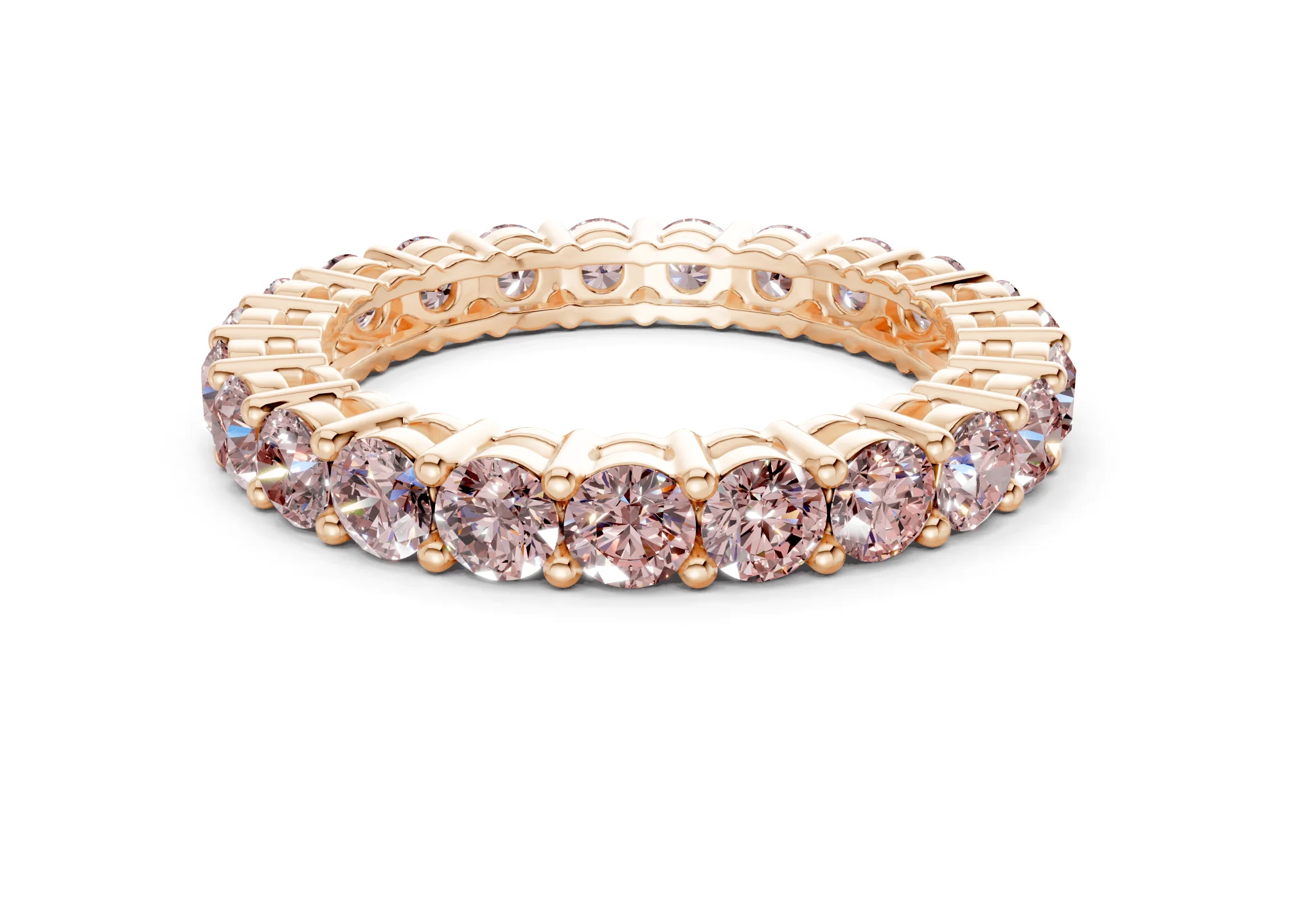 Petite Melrose Round Cut Pink Diamond Eternity Band 2½ Carat Total Wt. - Image 5