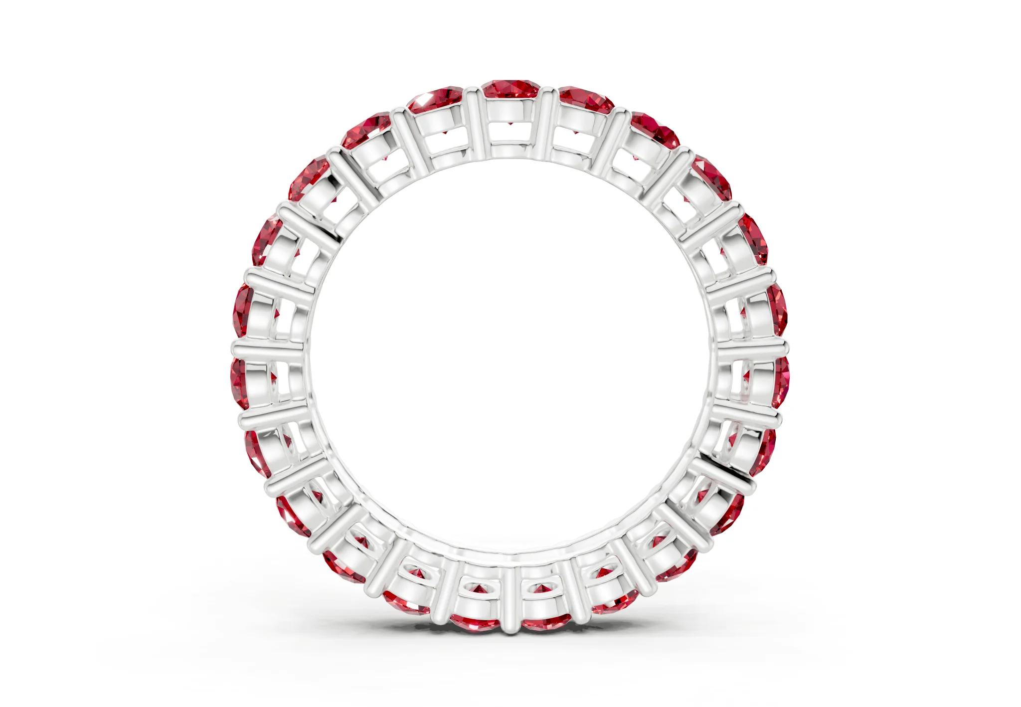 Petite Melrose Round Cut Ruby Gemstone Eternity Band 2½ Carat Total Wt. - Image 10