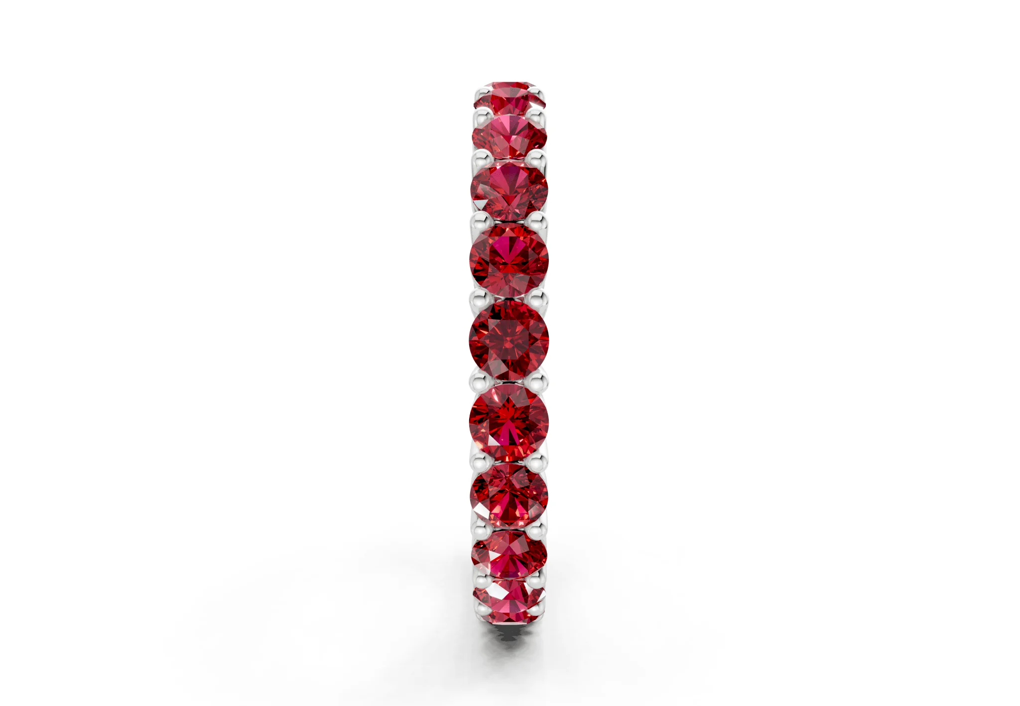 Petite Melrose Round Cut Ruby Gemstone Eternity Band 2½ Carat Total Wt. - Image 11