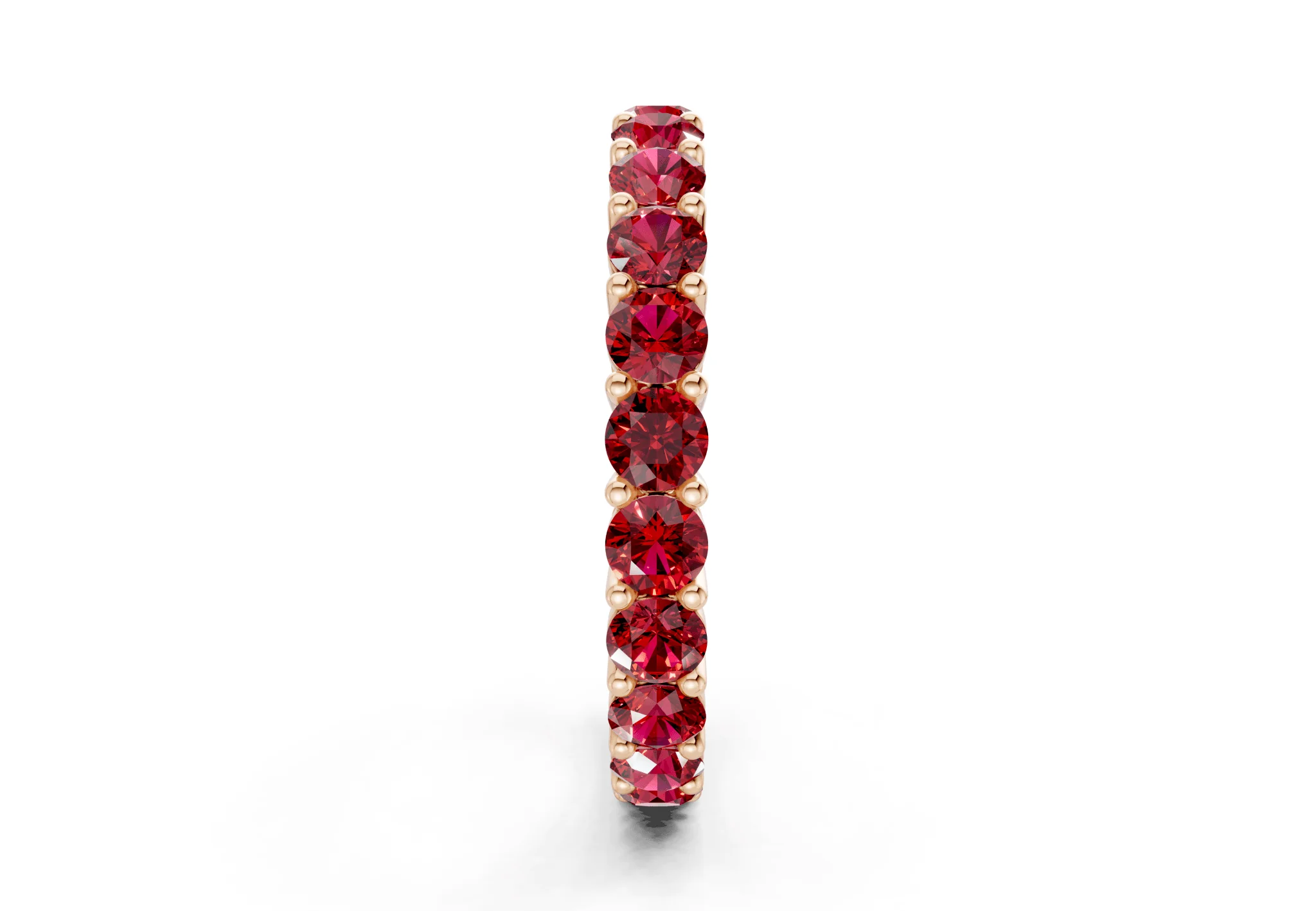 Petite Melrose Round Cut Ruby Gemstone Eternity Band 2½ Carat Total Wt. - Image 7